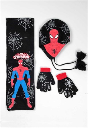 Lisanslı Spider-Man Çocuk Atkı Bere Eldiven Takım UGR-2296-2