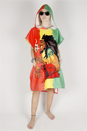 Snowsea Bob Marley Sun is Shunning Deniz ve Plaj Giyilebilir Havlu, Sörf Pançosu