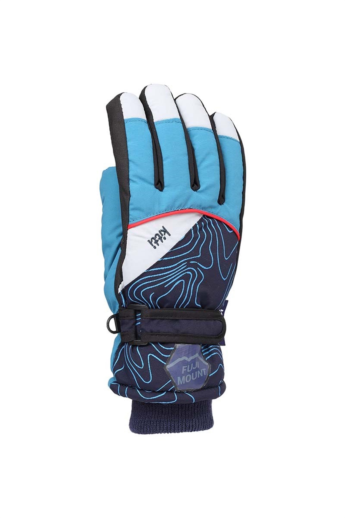  Erkek Çocuk Lacivert Çizgili Kar Eldiveni 9-15 Yaş - KR422-3