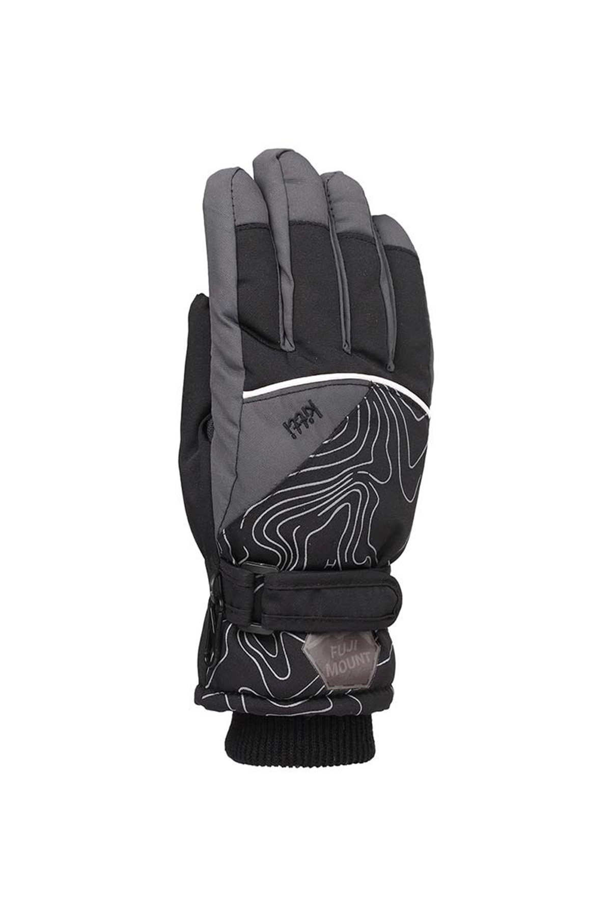  Erkek Çocuk Siyah Desenli Kar Eldiveni 9-15 Yaş - KR422-3