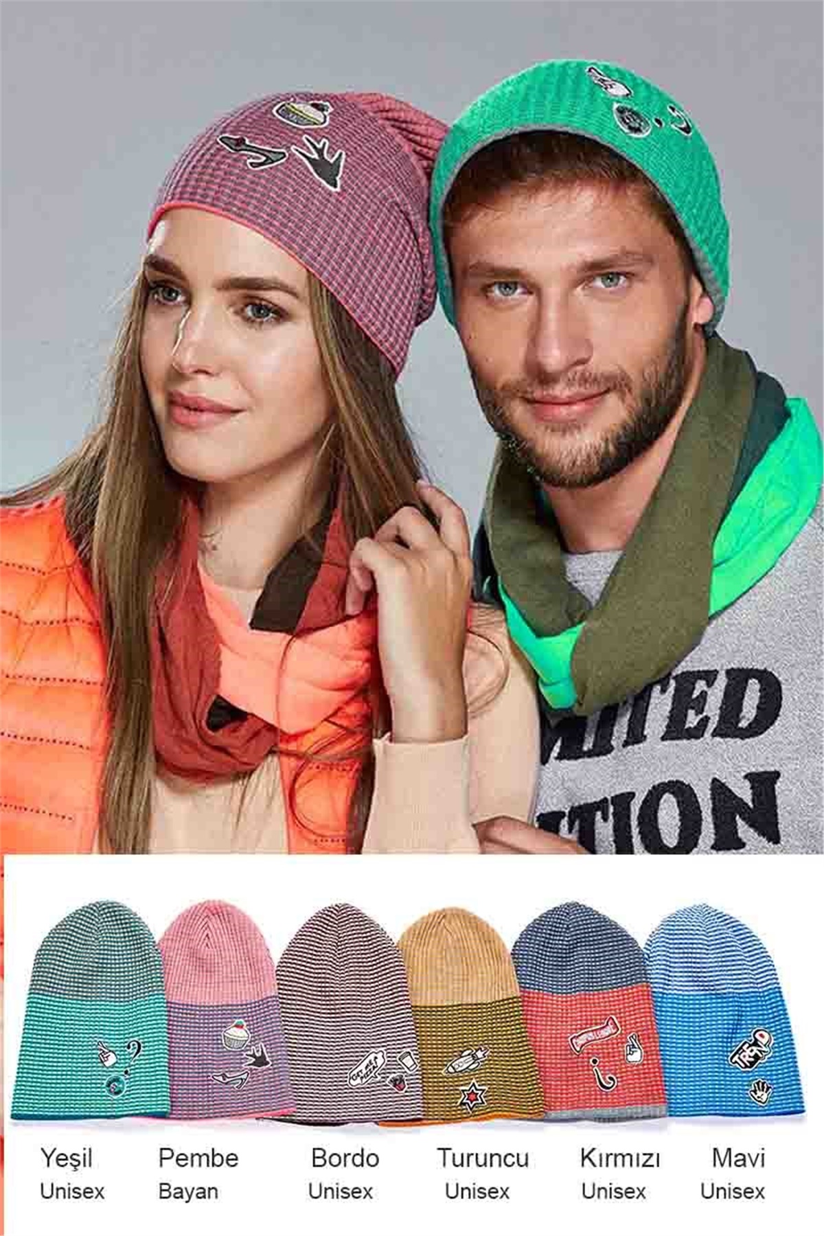 Bayan Erkek Unisex Resimli Bere - Fonem 12373