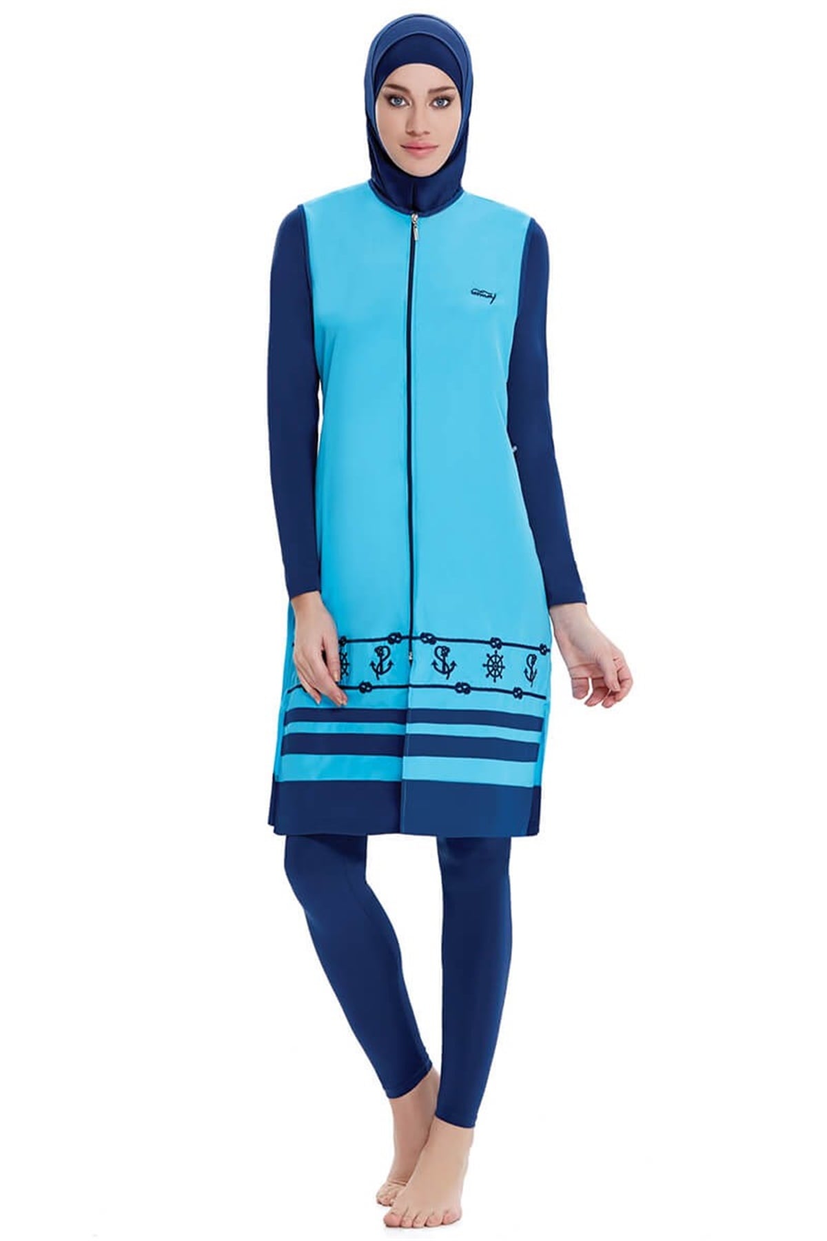 Jile Takım Tesettür Mayo Tesmay 22090 Turkuaz