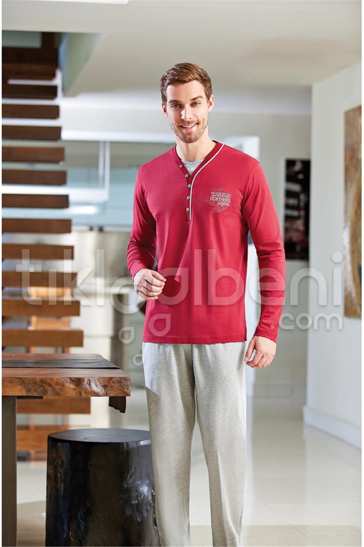 Eros ESE 2048 O Patlı Pijama Takımı