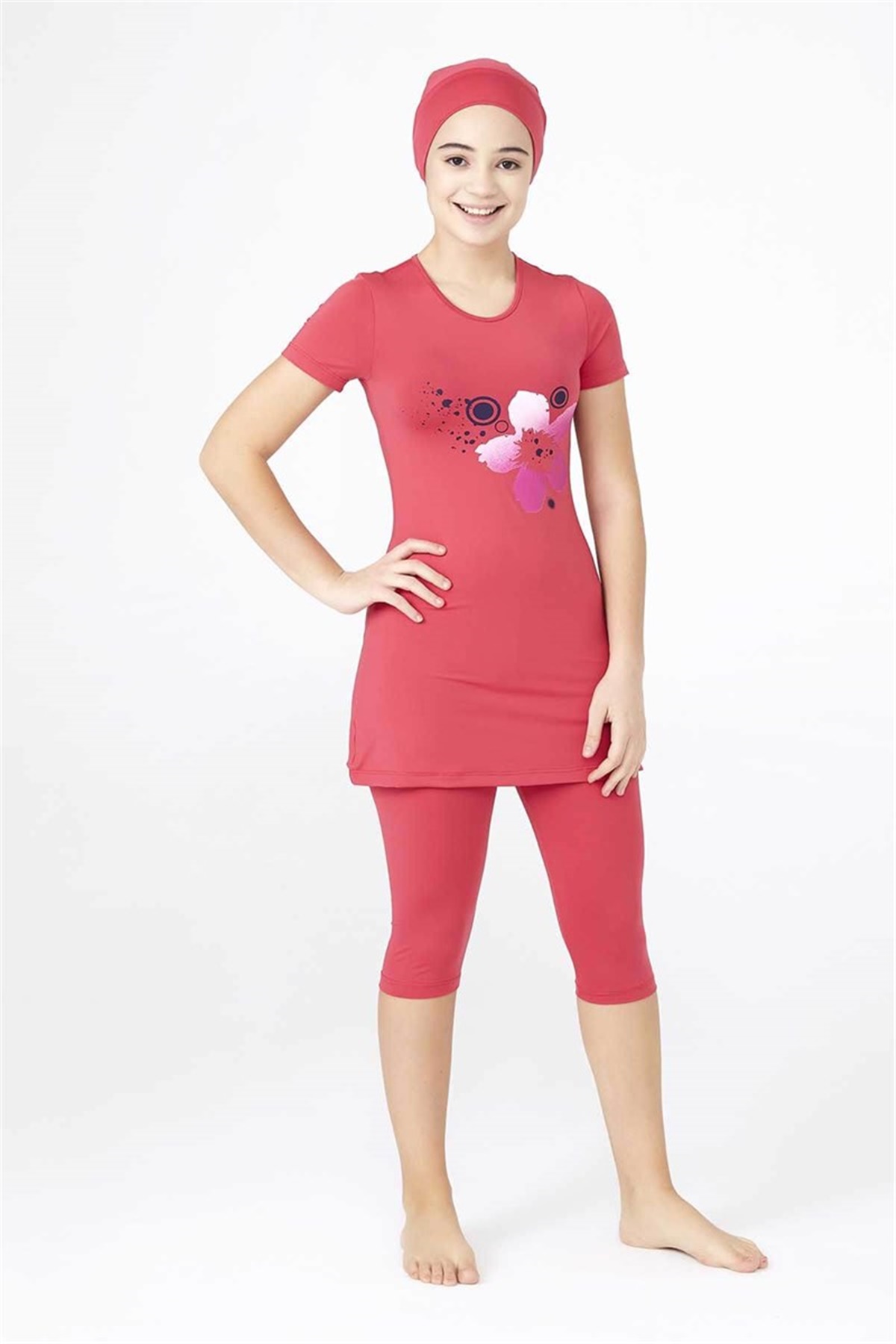 12 - 17 Yaş Arası Kız Çocuk Yarı Kapalı Mayo T0461