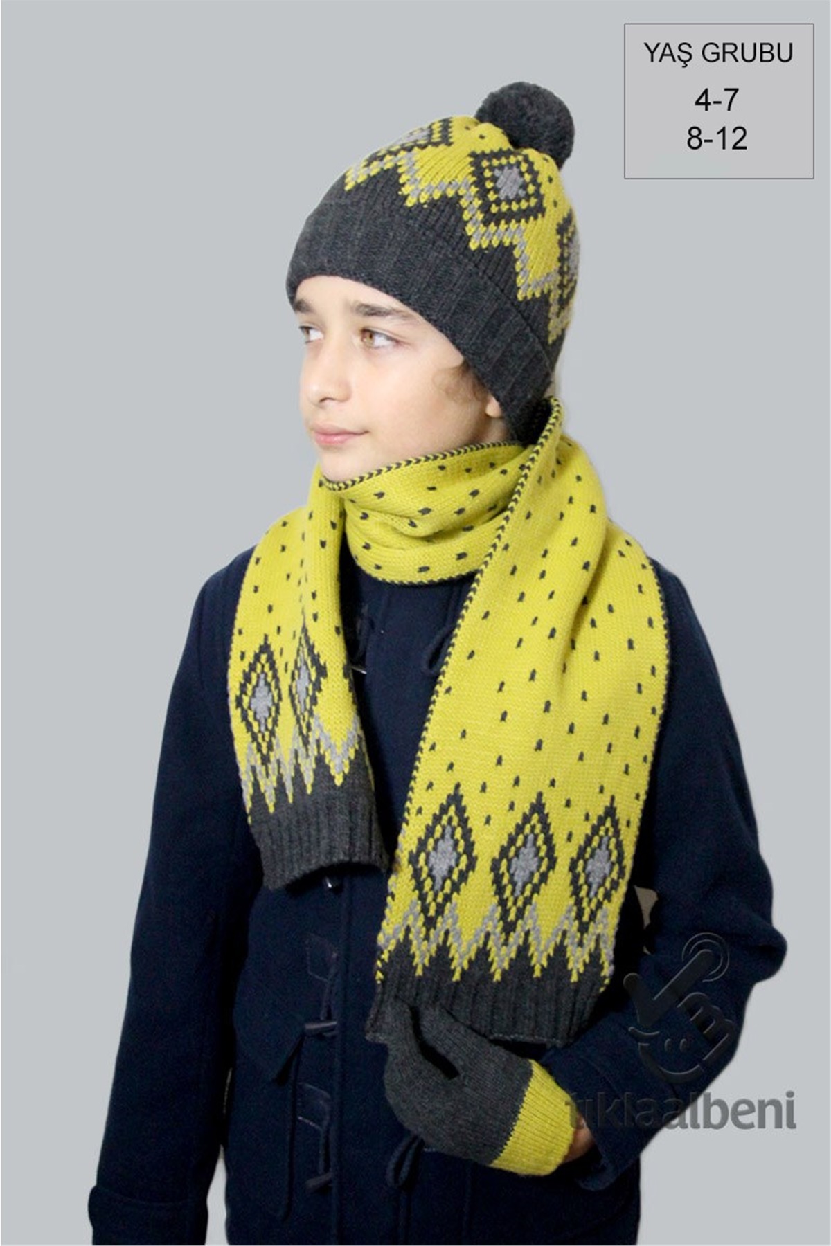 Erkek Çocuk Atkı Bere Eldiven Takımı - FO-5091