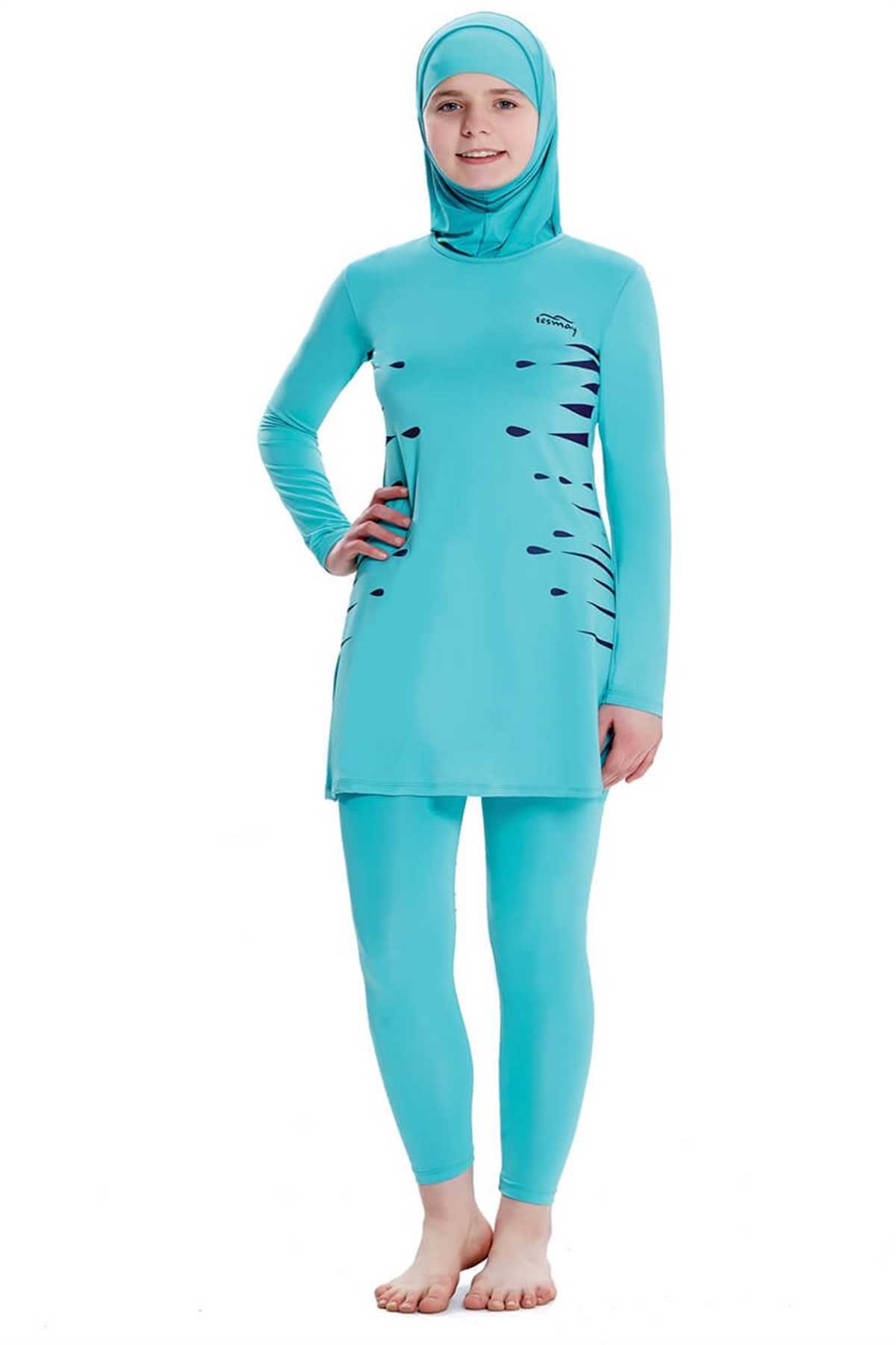 Kız Çocuk Tam Tesettür Garson Boy  22110 - Mint