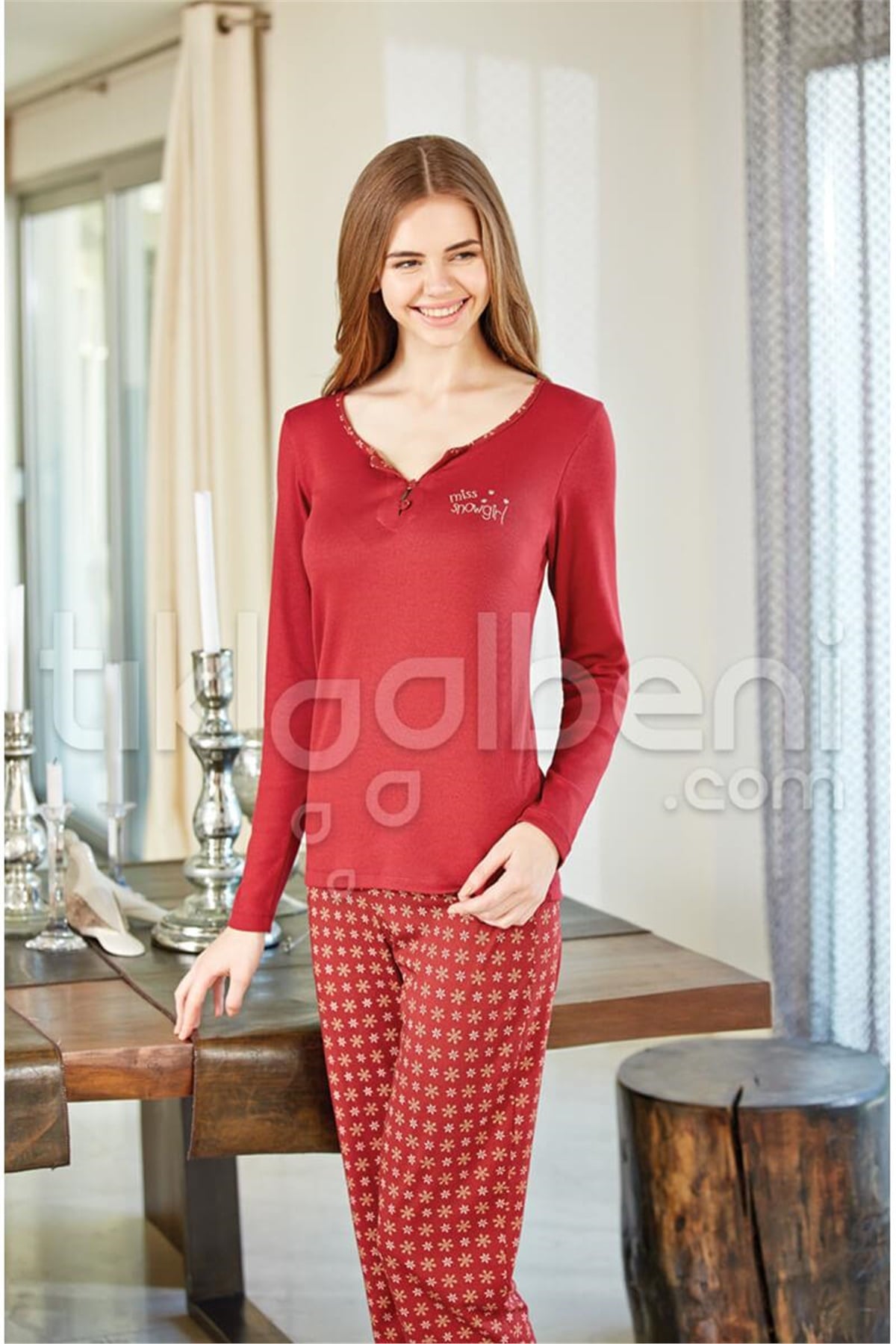 Eros ESK 2548 Kaşk O Patlı Pijama Takımı