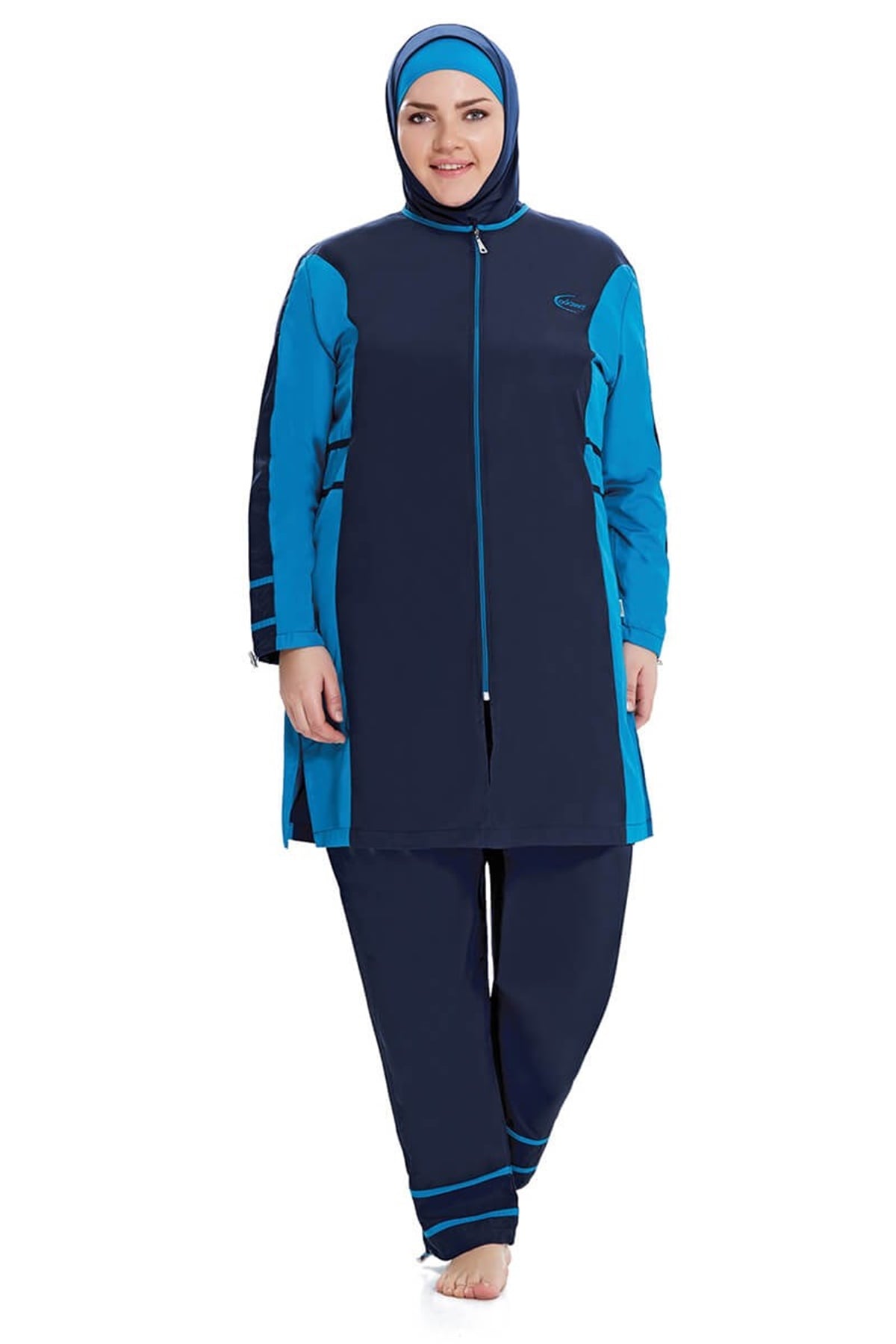 Büyük Beden Tam Tesettür Mayo Adasea  221065 Koyu Lacivert