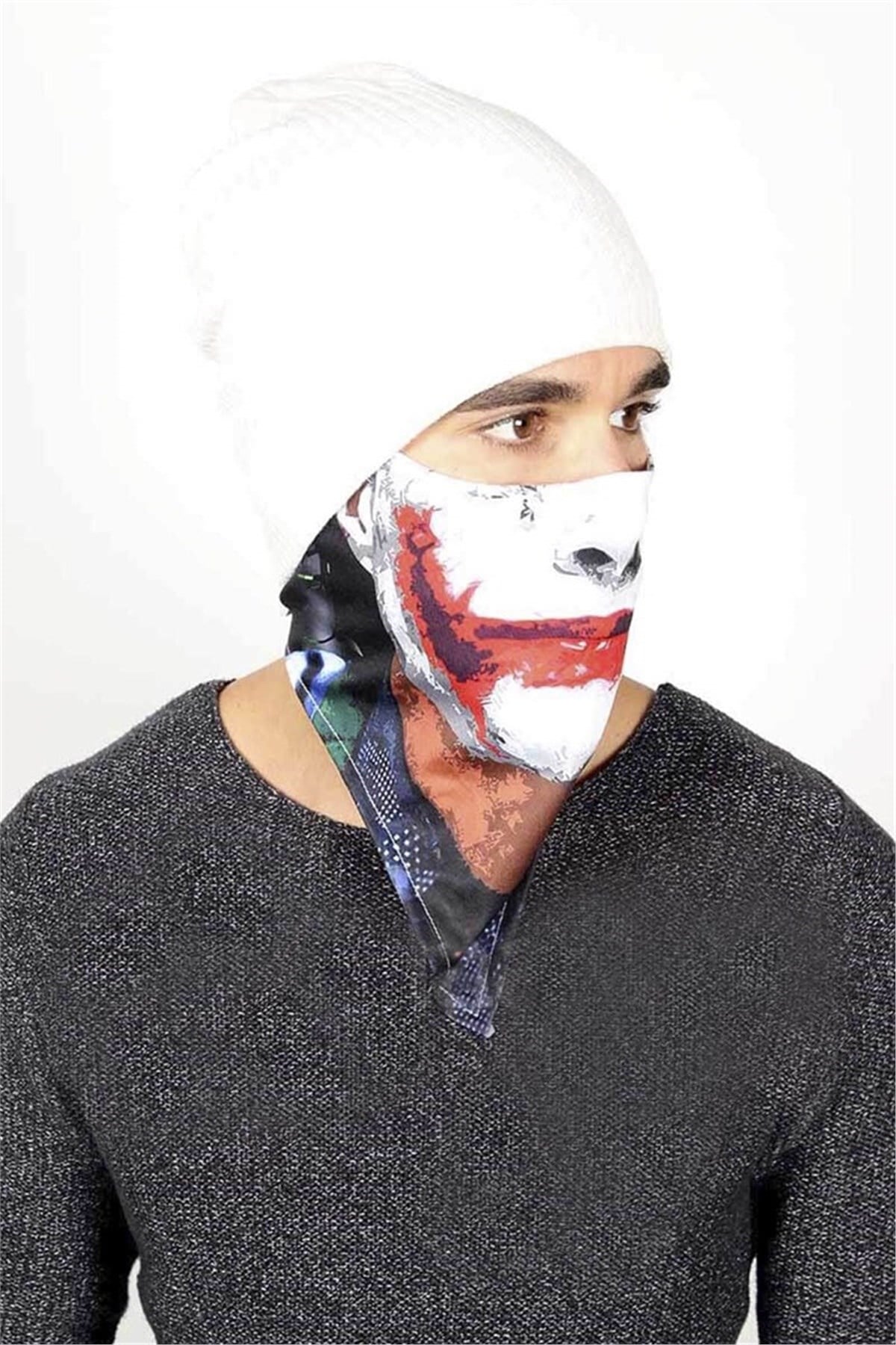 3D Joker Yüz Maskesi C5054 / Defalarca Yıkanabilir