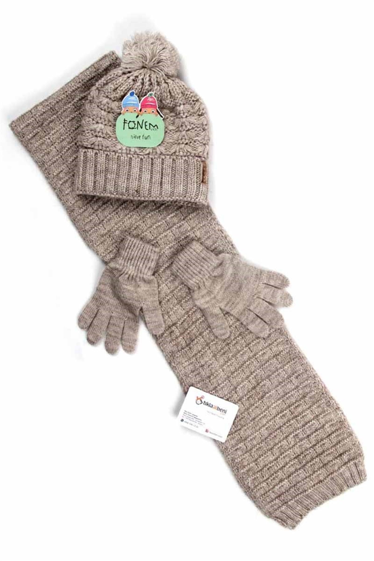 4-7 Yaş Çocuk Atkı Bere Eldiven Takımı 5105