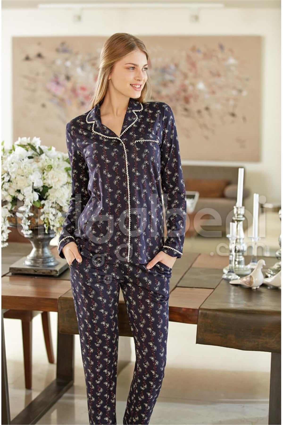 Eros ESK 2530 Gömlek Pijama Takımı