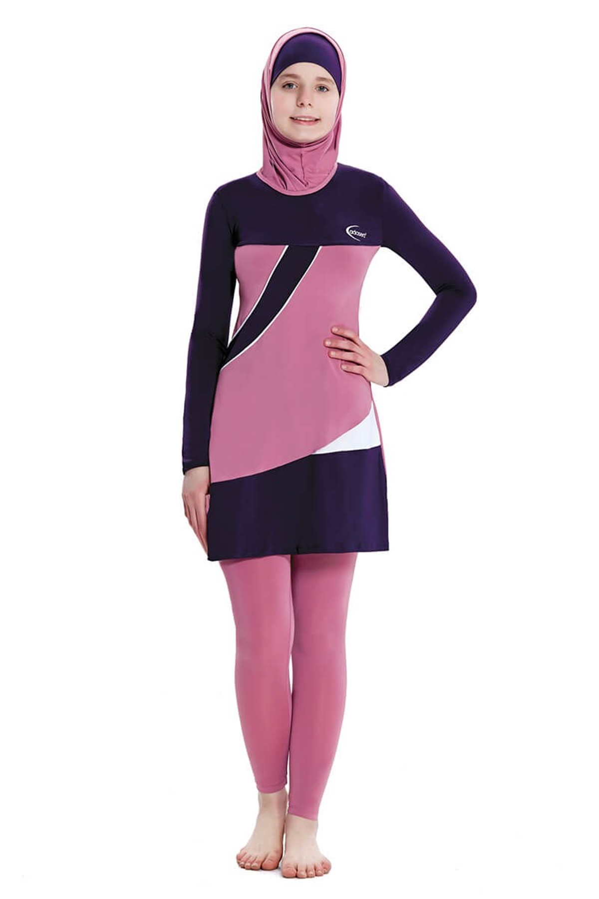 Kız Çocuk Garson Boy Tesettür Mayo Adasea 225068 - Gül Kurusu