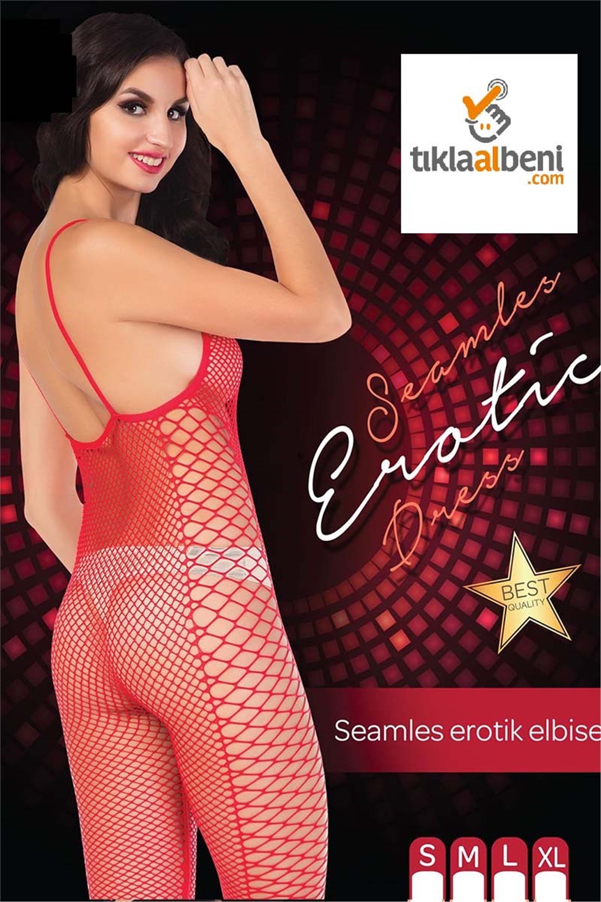 Seamles Kırmızı Erotik Elbise - Emay 151151