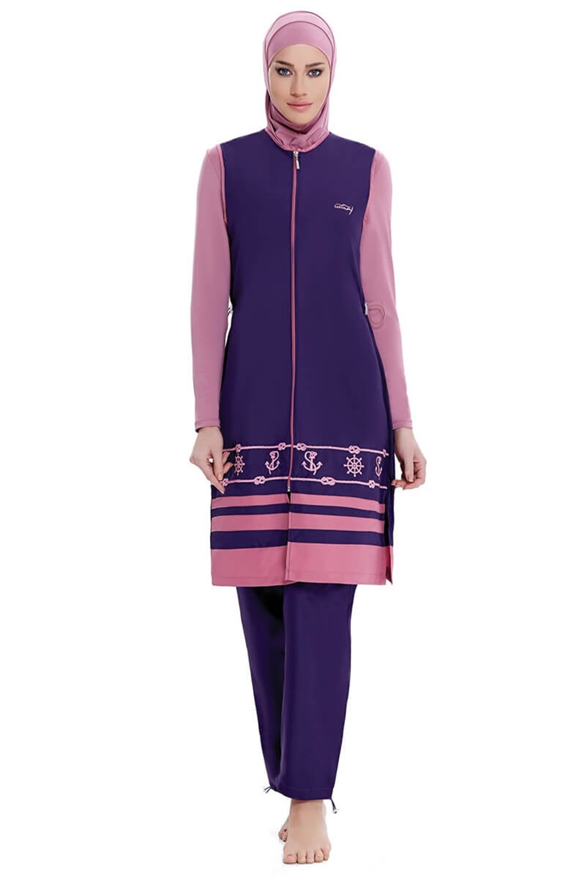 Jile Takım Tesettür Haşema Tesmay 22091 Mor