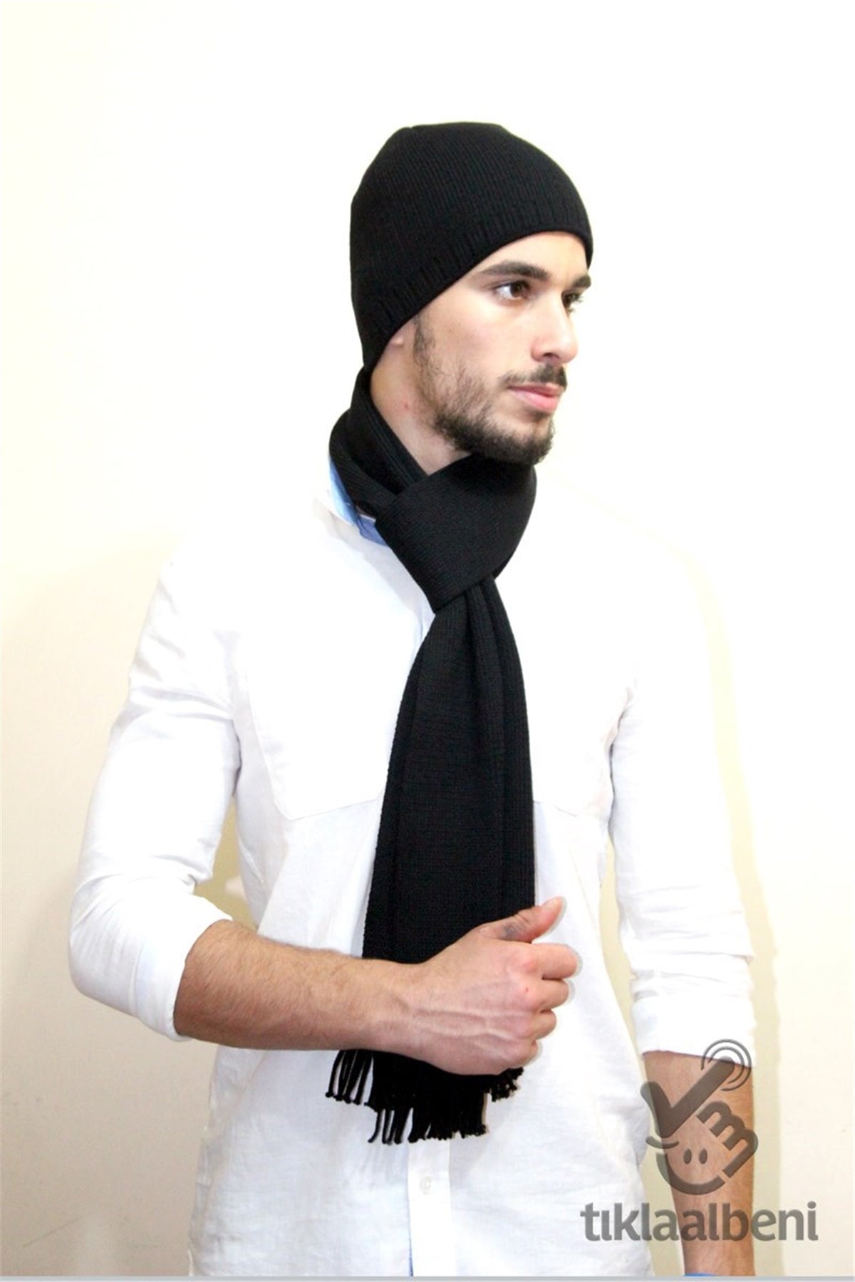 Erkek Atkı Bere Takım Deep 14021 - Siyah