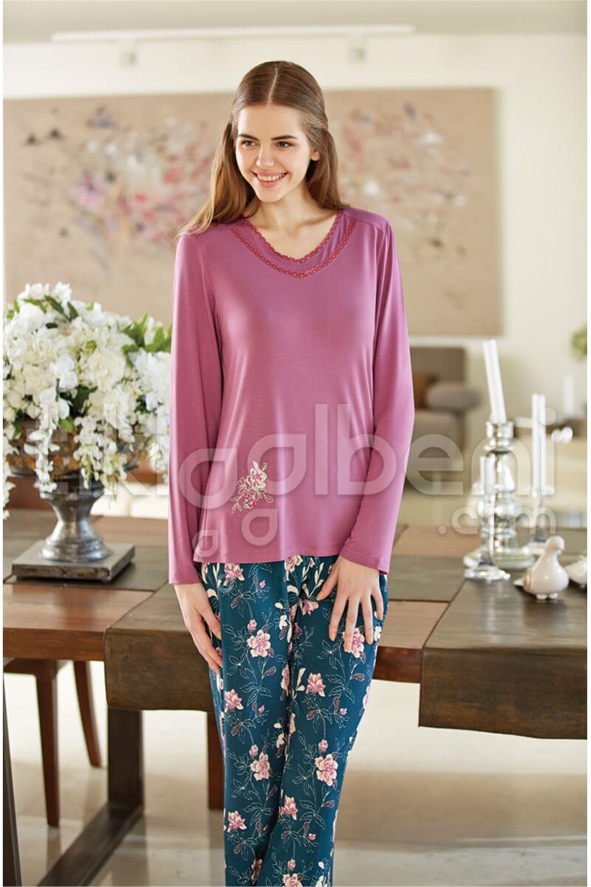 Eros ESK 2552 V Yaka Pijama Takımı