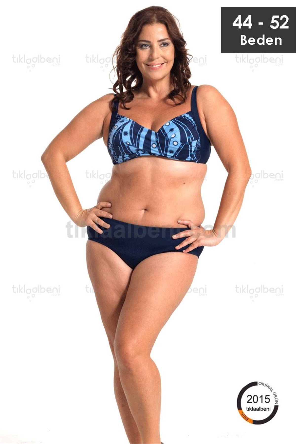 Armes Büyük Beden Dönmeli Bikini Lacivert