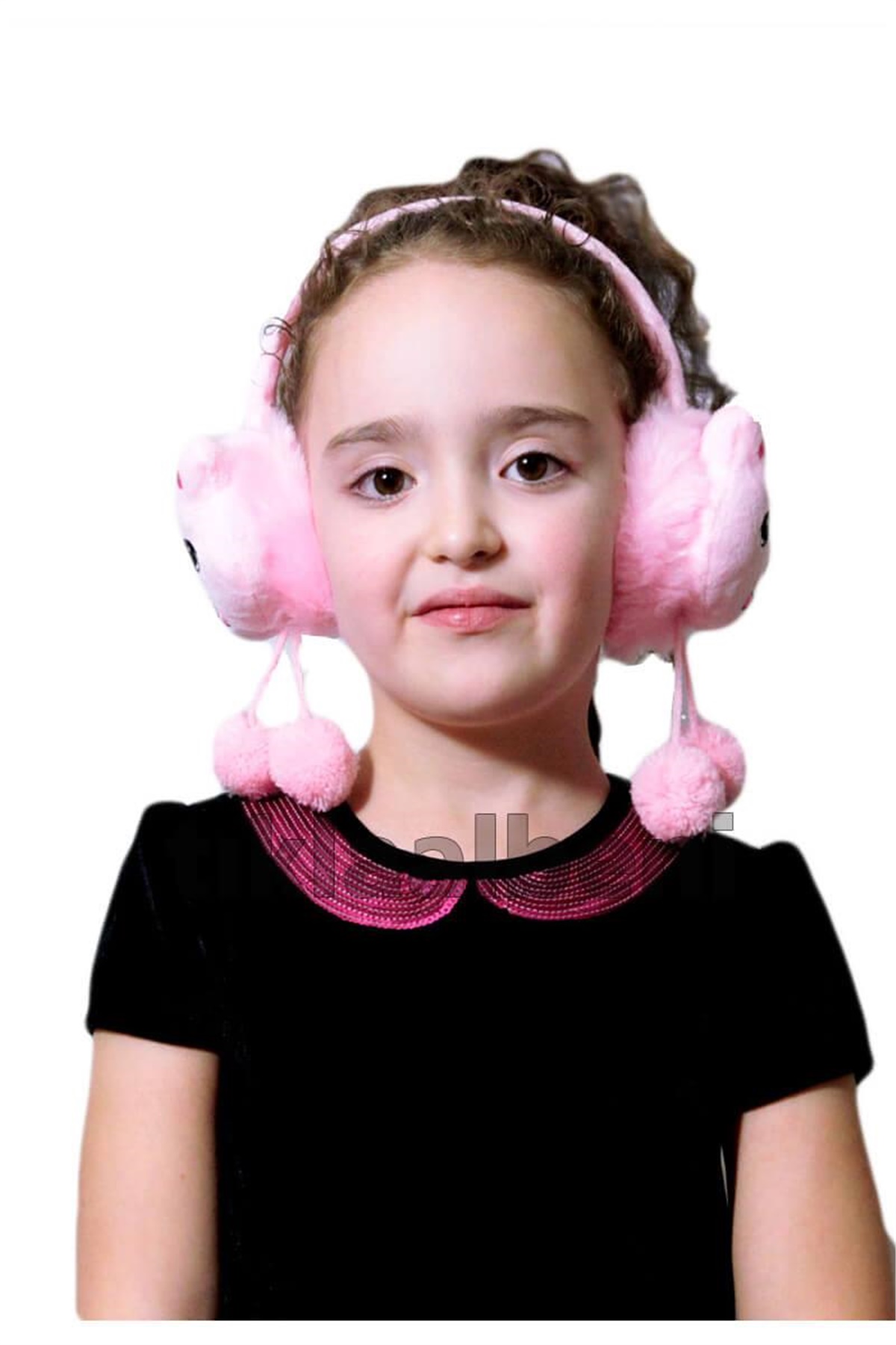 Kız Çocuk Ponponlu Kedi Kulaklık K-0001