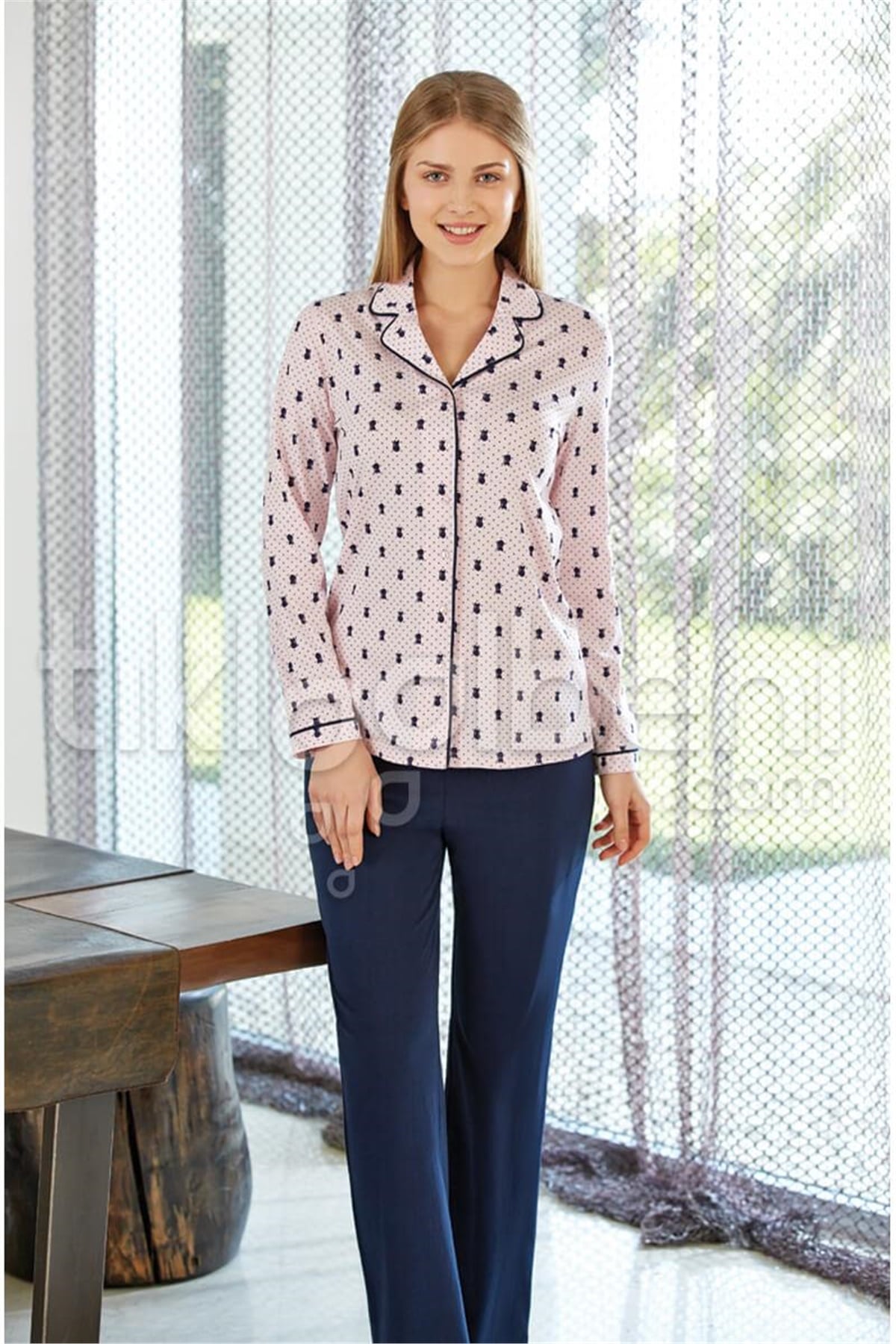 Eros ESK 2524 Gömlek Pijama Takımı