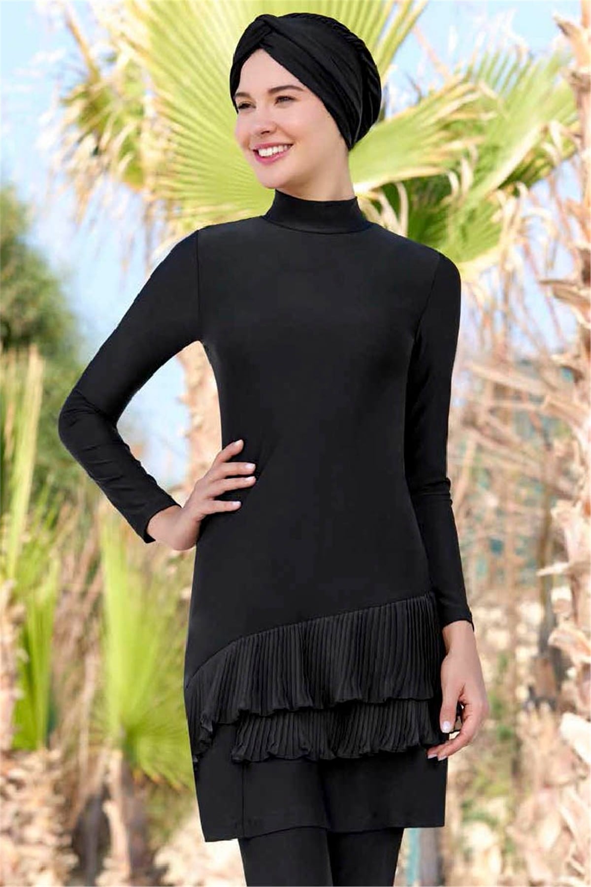 Adasea Siyah Tesettür Mayo  4195