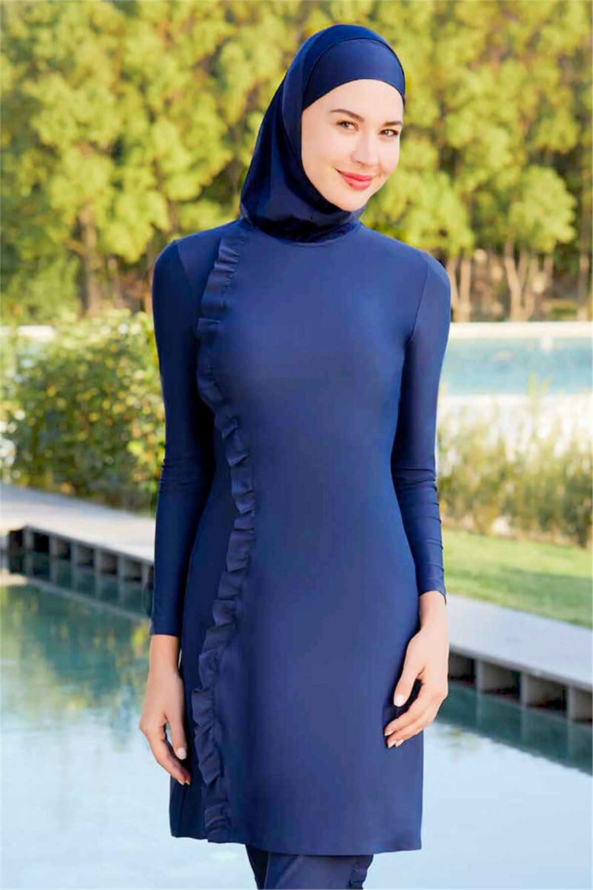 Adasea Tam Kapalı Tesettür Mayo 44204 - Lacivert