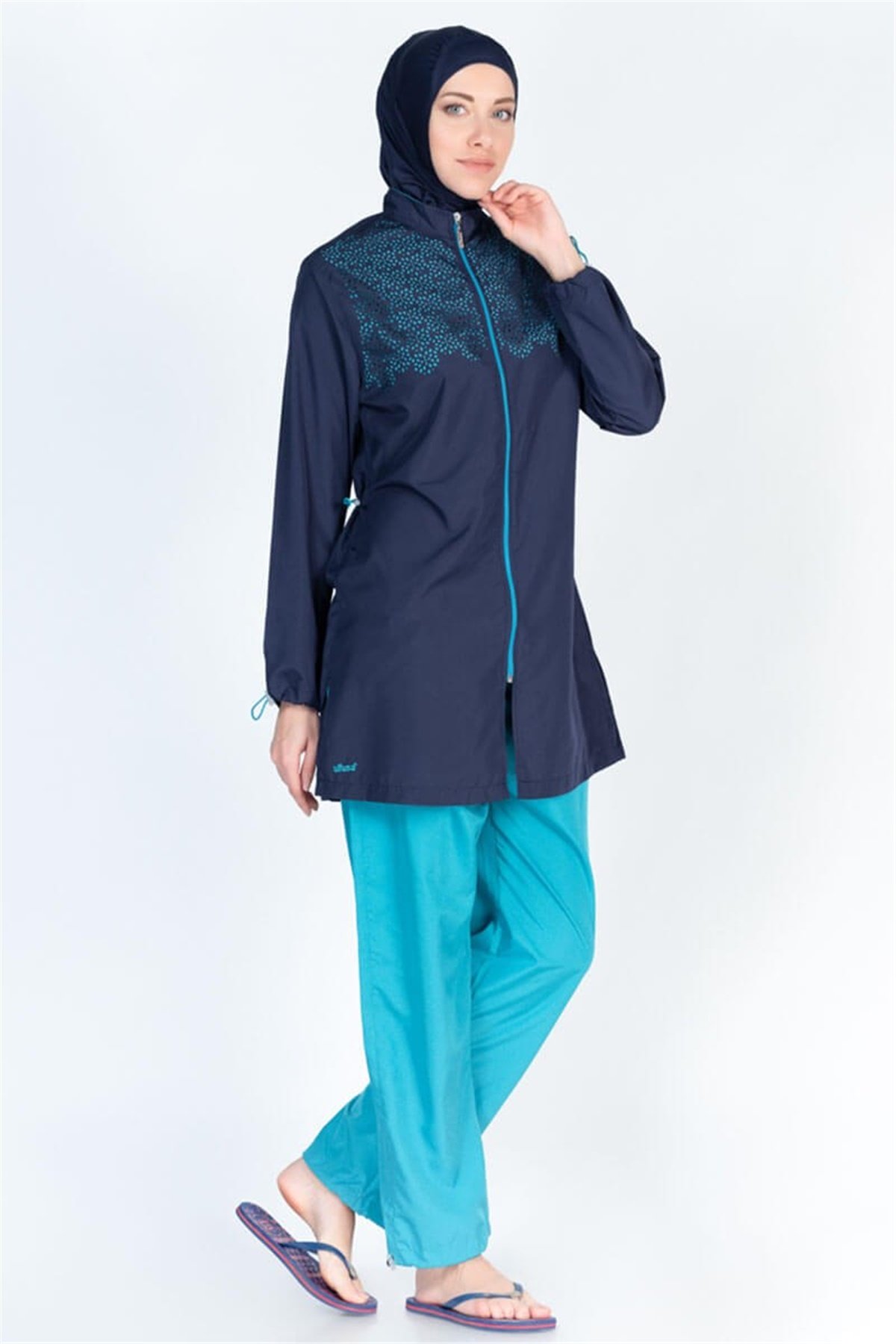 Altı Bol Tam Tesettür Mayo ALS3341 Lacivert