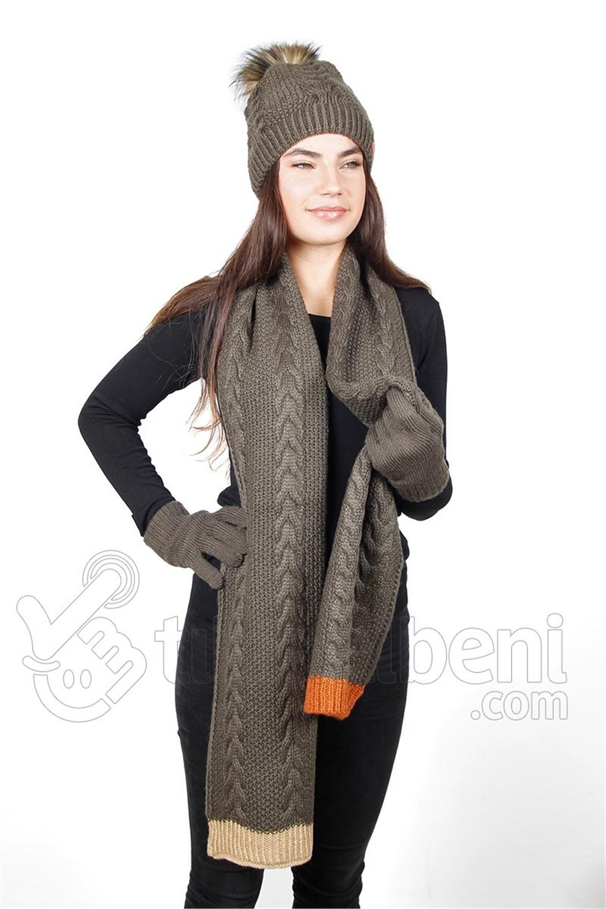 Angel Atkı Bere Eldiven Takımı FO-3071 Haki