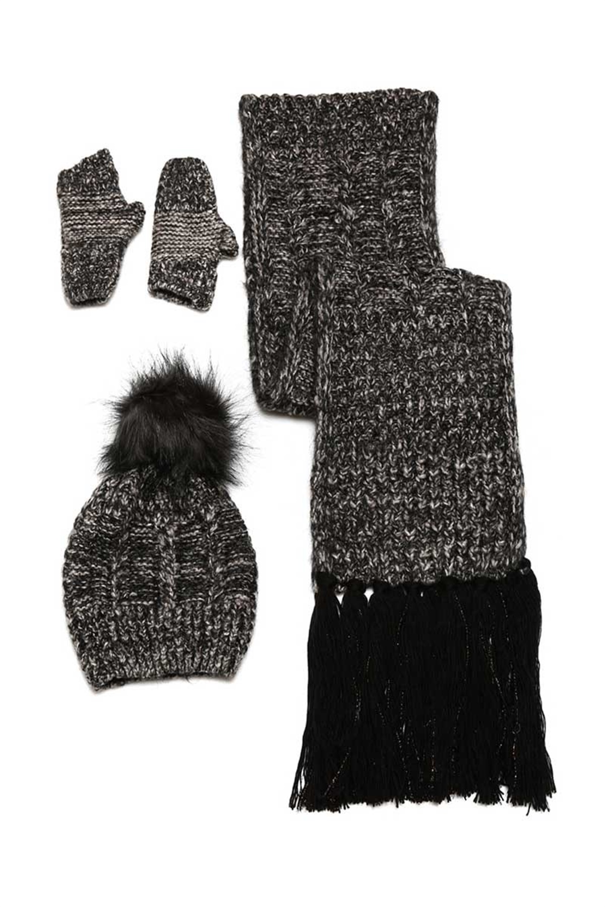 Bayan Atkı Bere Eldiven Üçlü Set - Sonbahar RO-3069-1