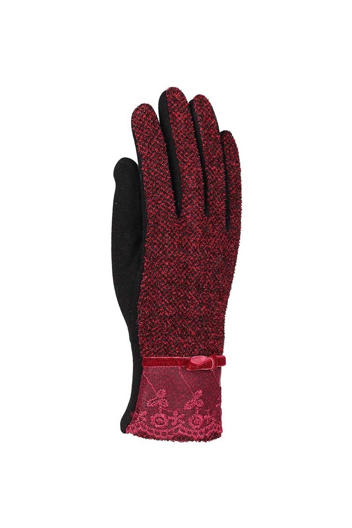 Bayan Dantelli Eldiven 82501-3 - Bordo