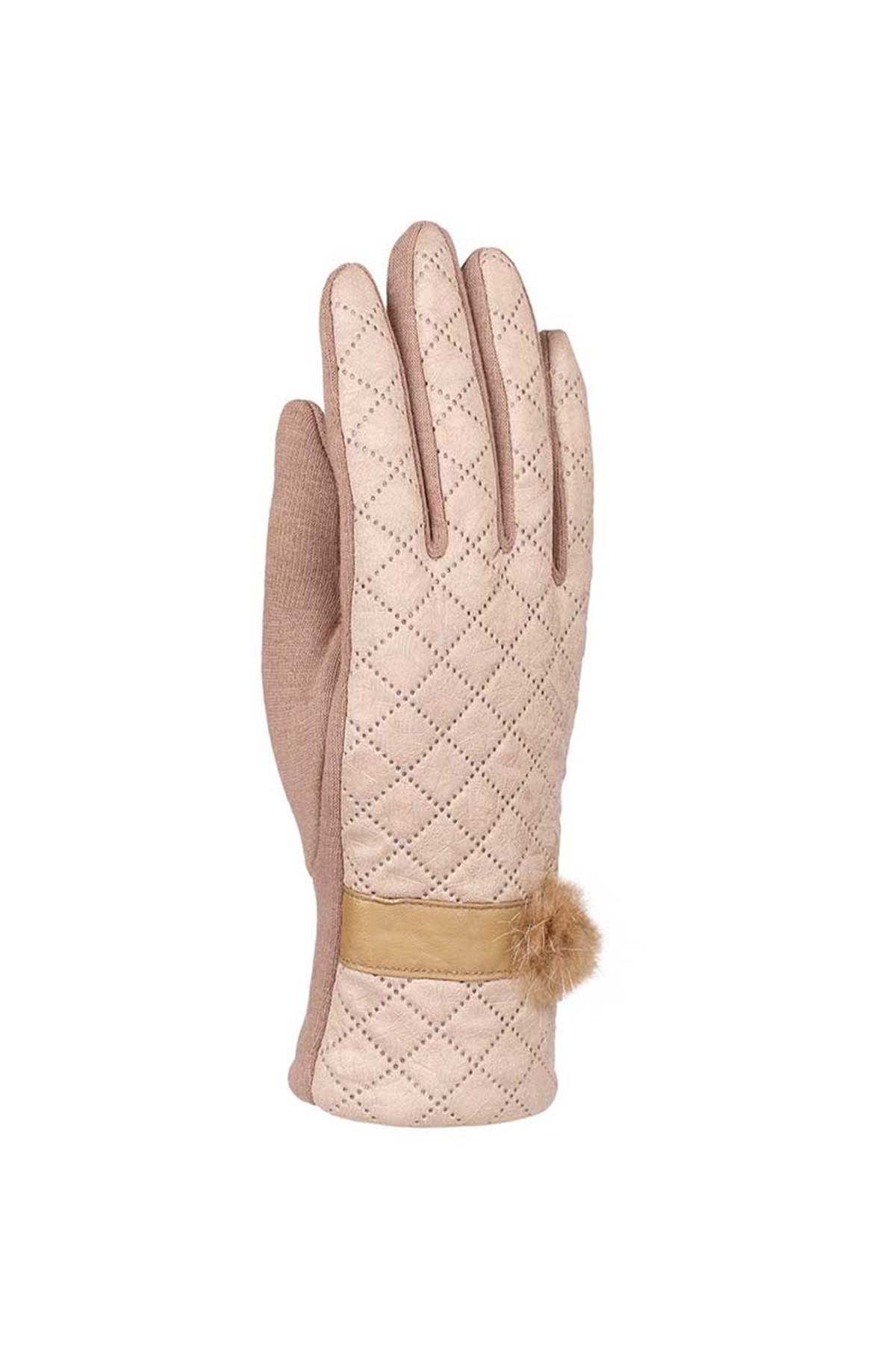 Bayan Kapitone Eldiven 82301-2 - Bej