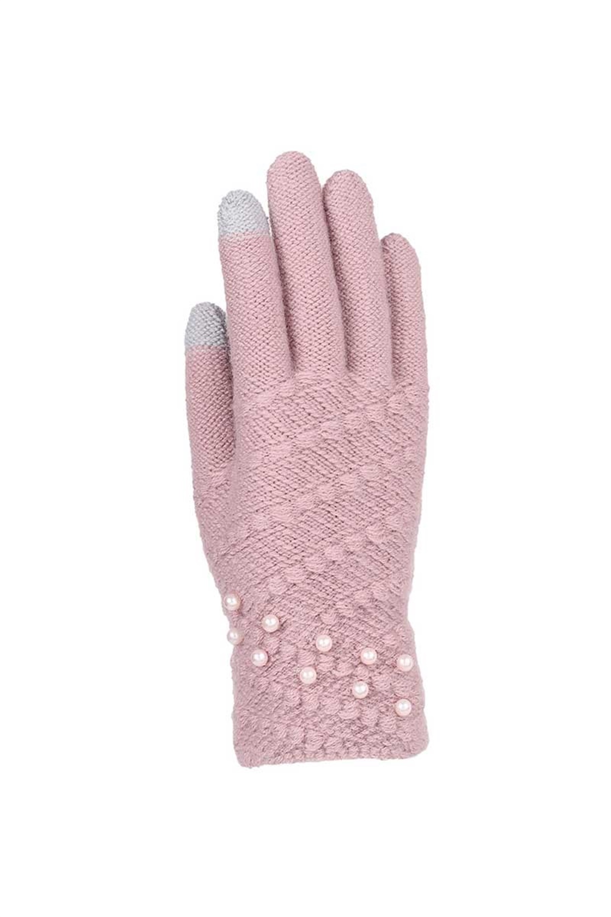 Bayan Örme Eldiven EK84401 - Gül Kurusu 