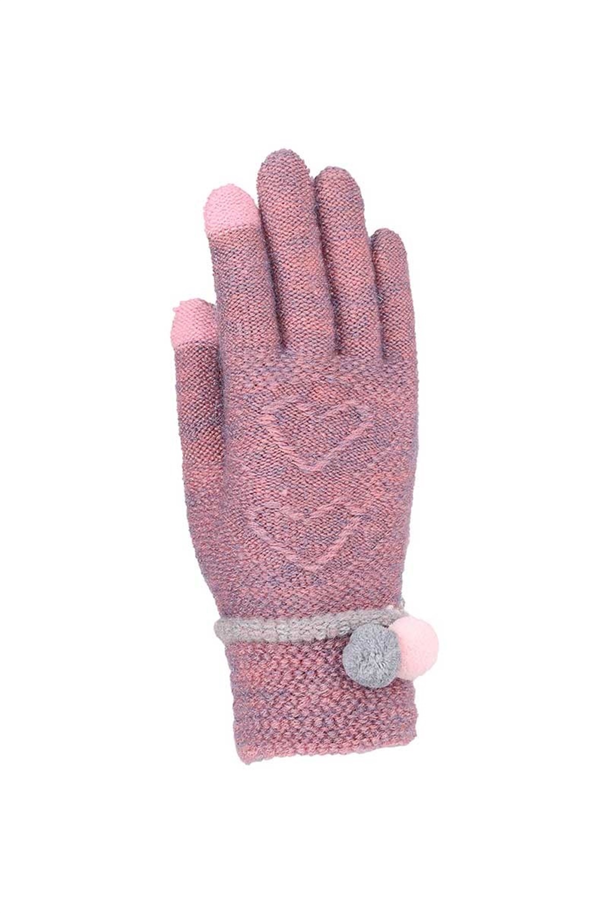 Bayan Ponponlu Eldiven 84401-5 - Gül Kurusu