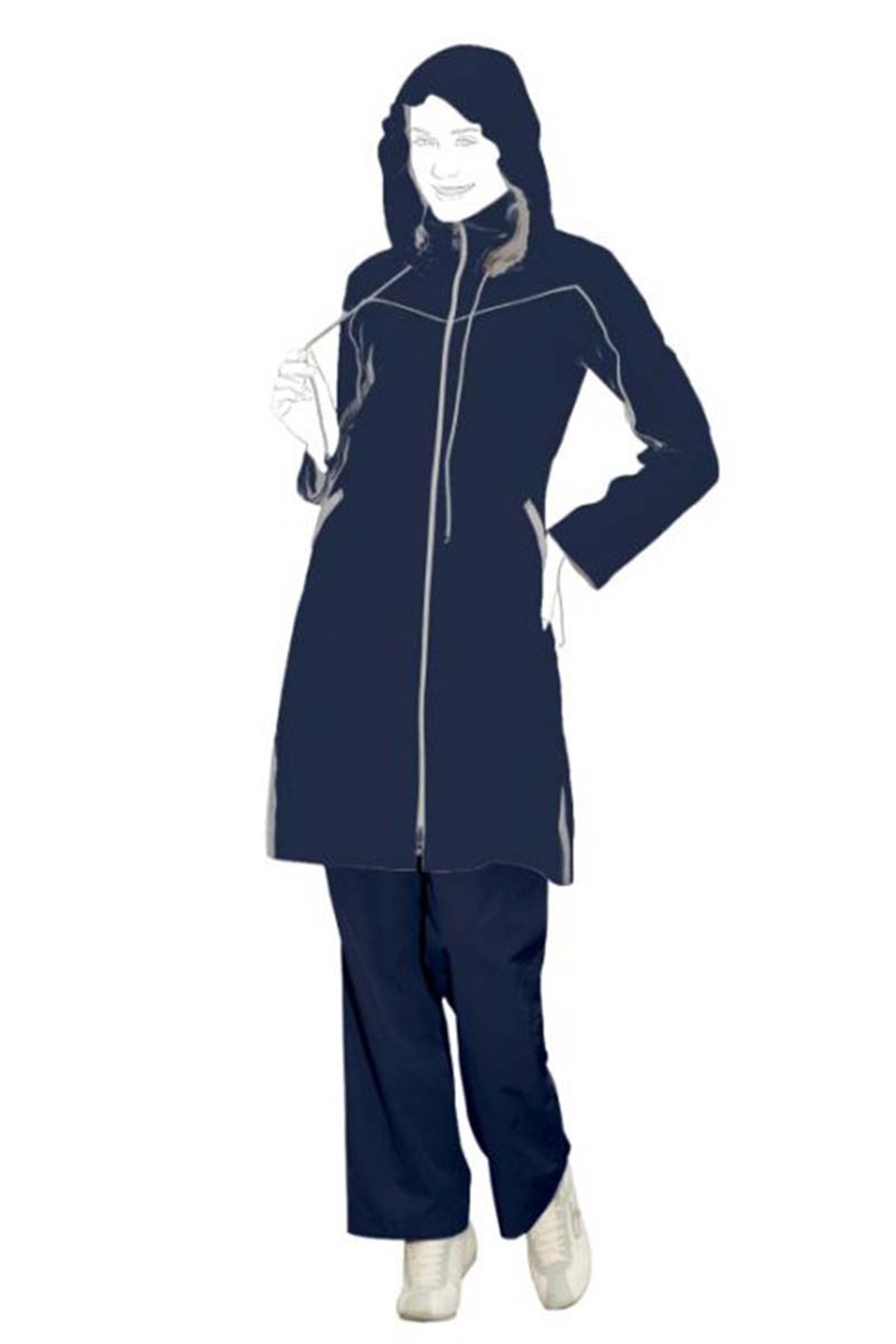 Bayan Uzun Eşofman - Koşu ve Yürüyüş Ecmel E-3007 LAcivert