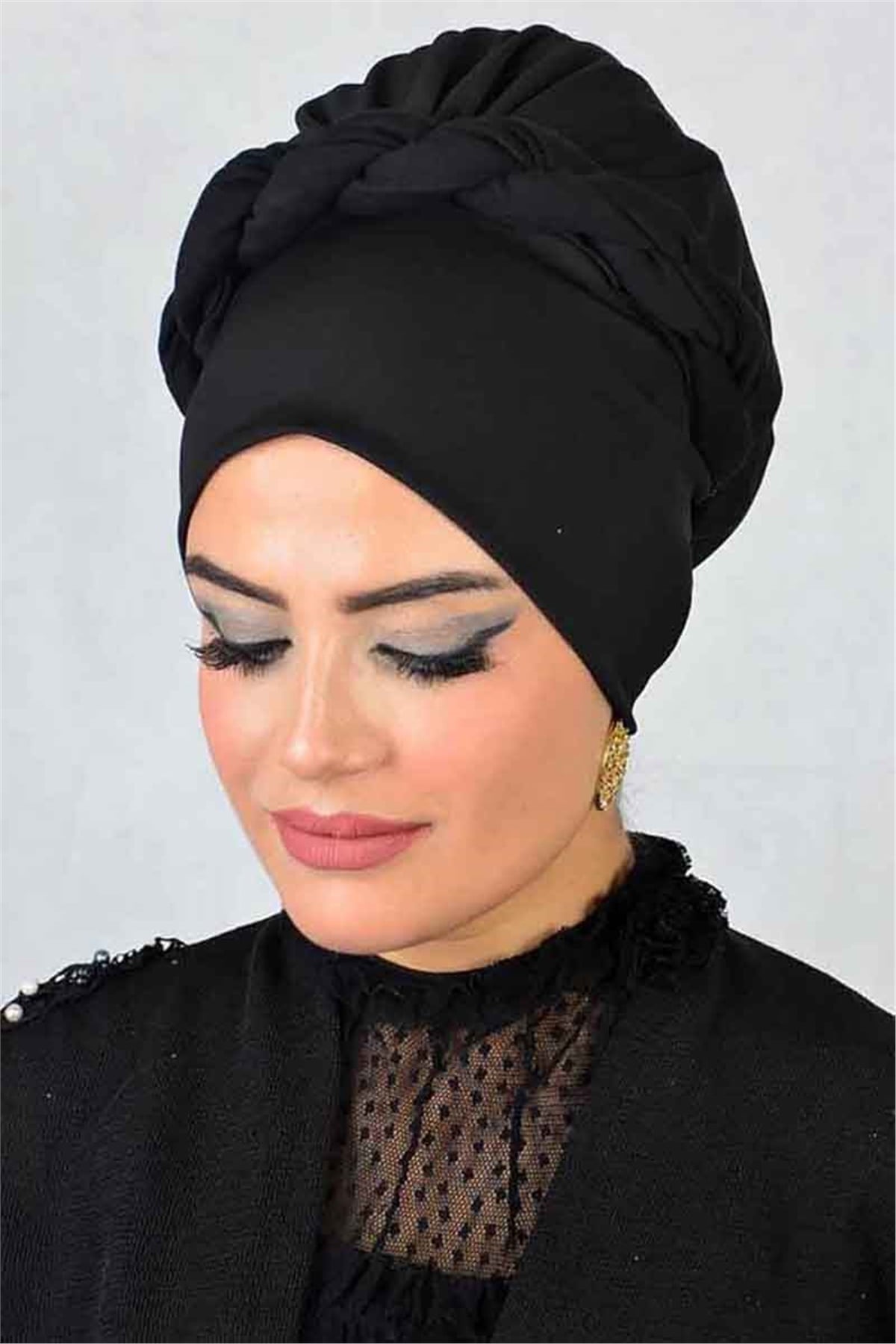 Burgulu Şal Bone Siyah t13849
