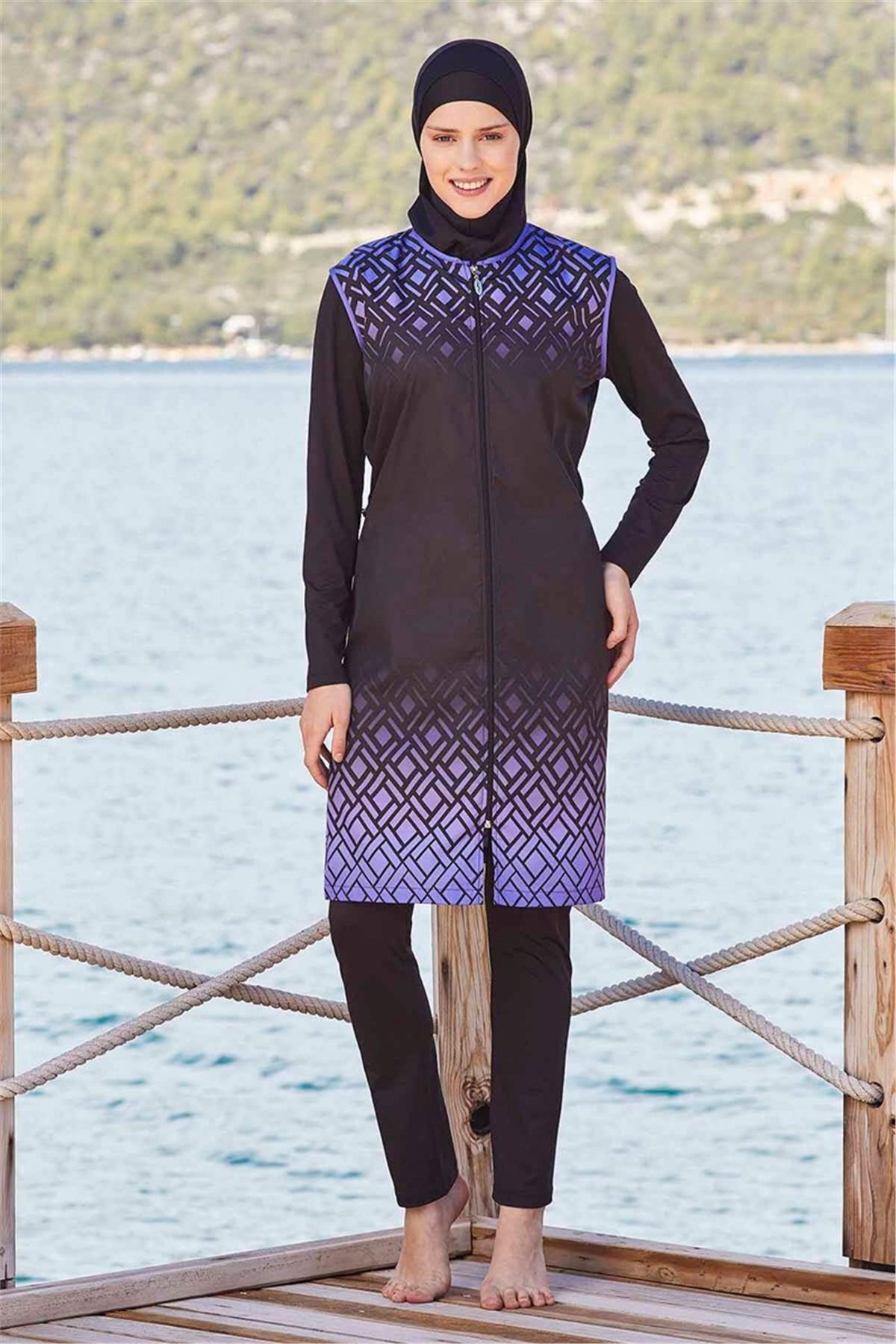 Burkini Tam Kapalı Tesettür Mayo  T0415