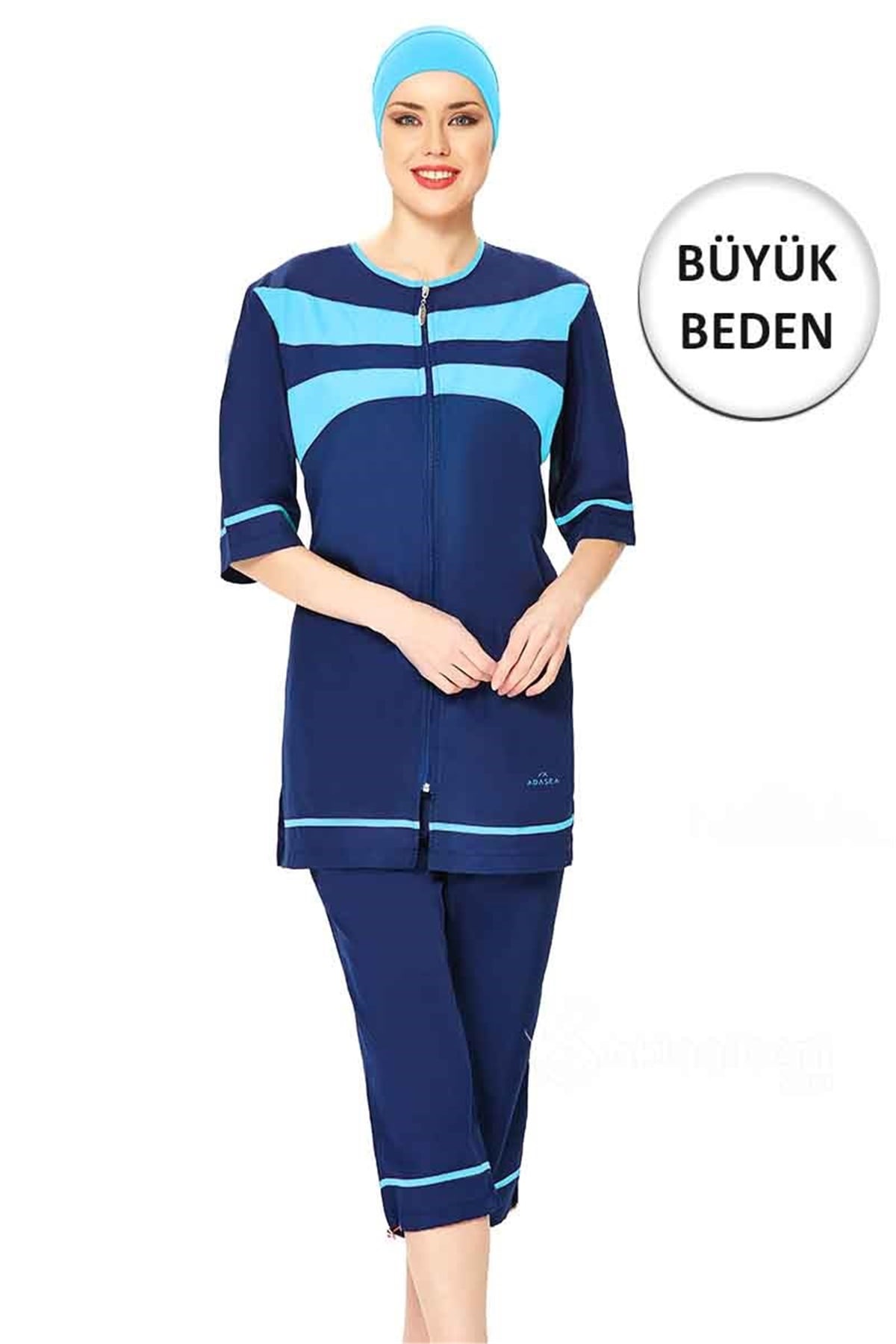 Büyük Bedem Yarım Kapalı Mayo Adasea 121074 Koyu Lacivert