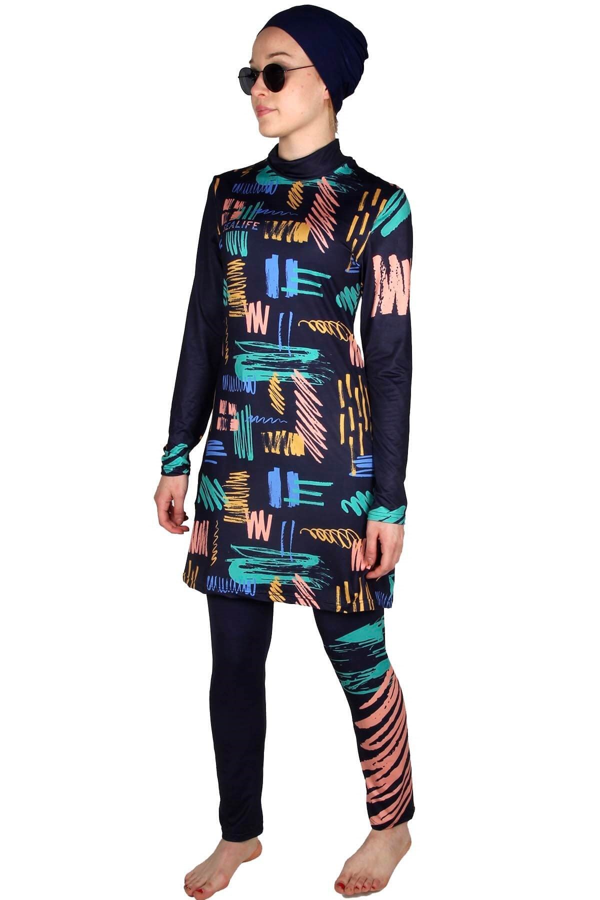 Büyük Beden Tesettür Mayo, Lifesea Tam Kapalı Mayo LS1002