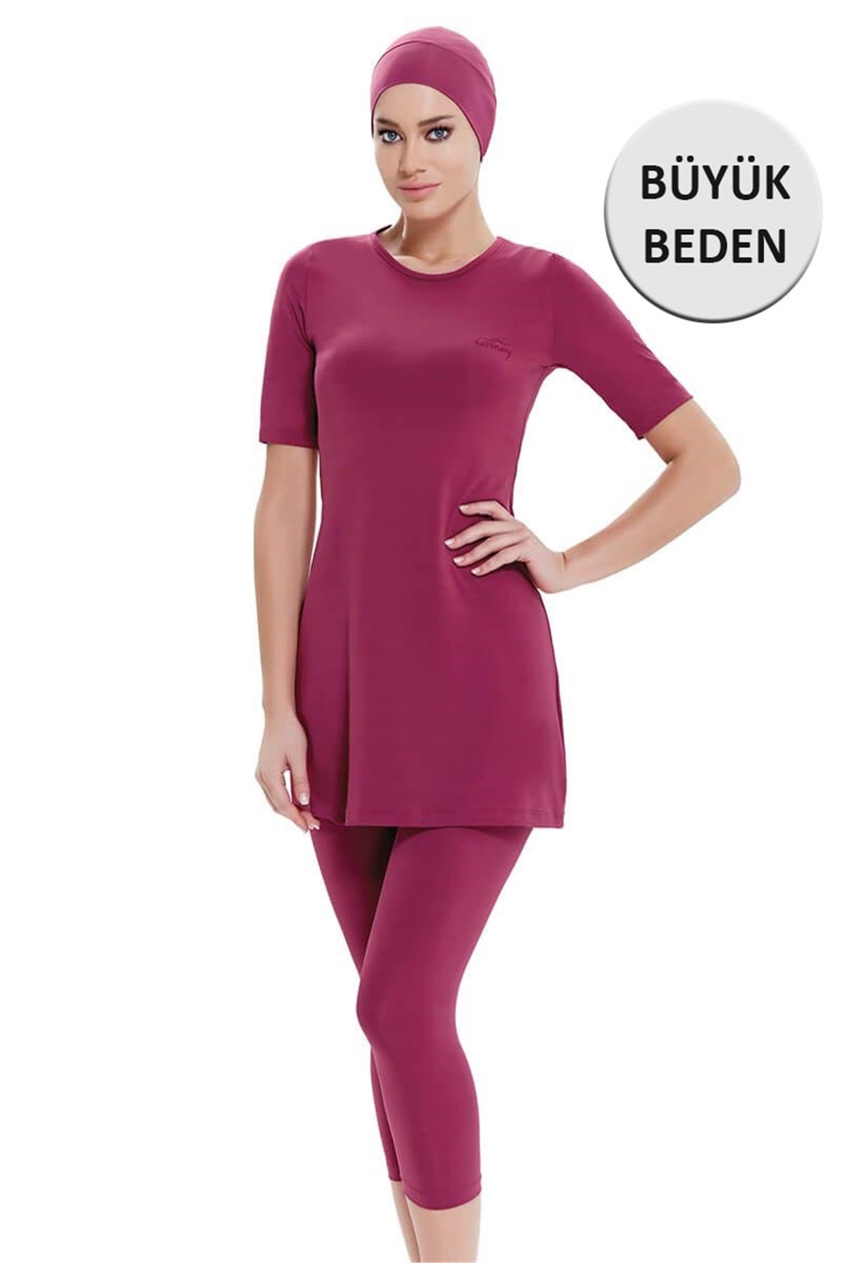 Büyük Beden Yarım Haşema, Tesmay 22098 - Mercan