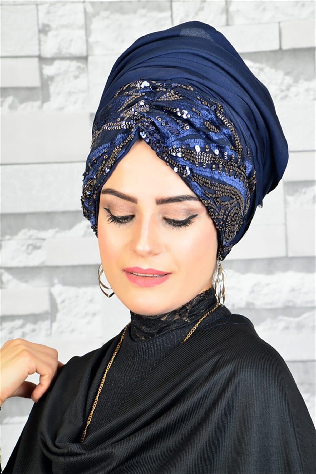 Büzgülü Bandana Pratik Bone Şal BND6004