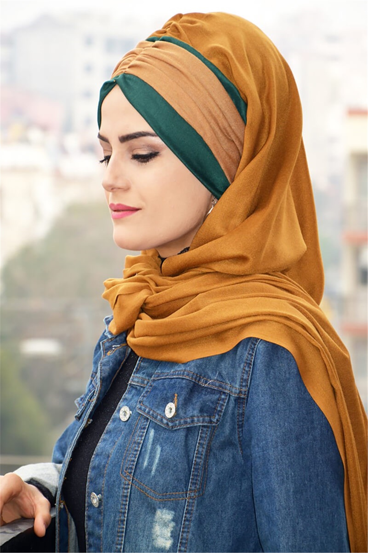 Büzgülü Bandana Pratik Bone Şal BND5001