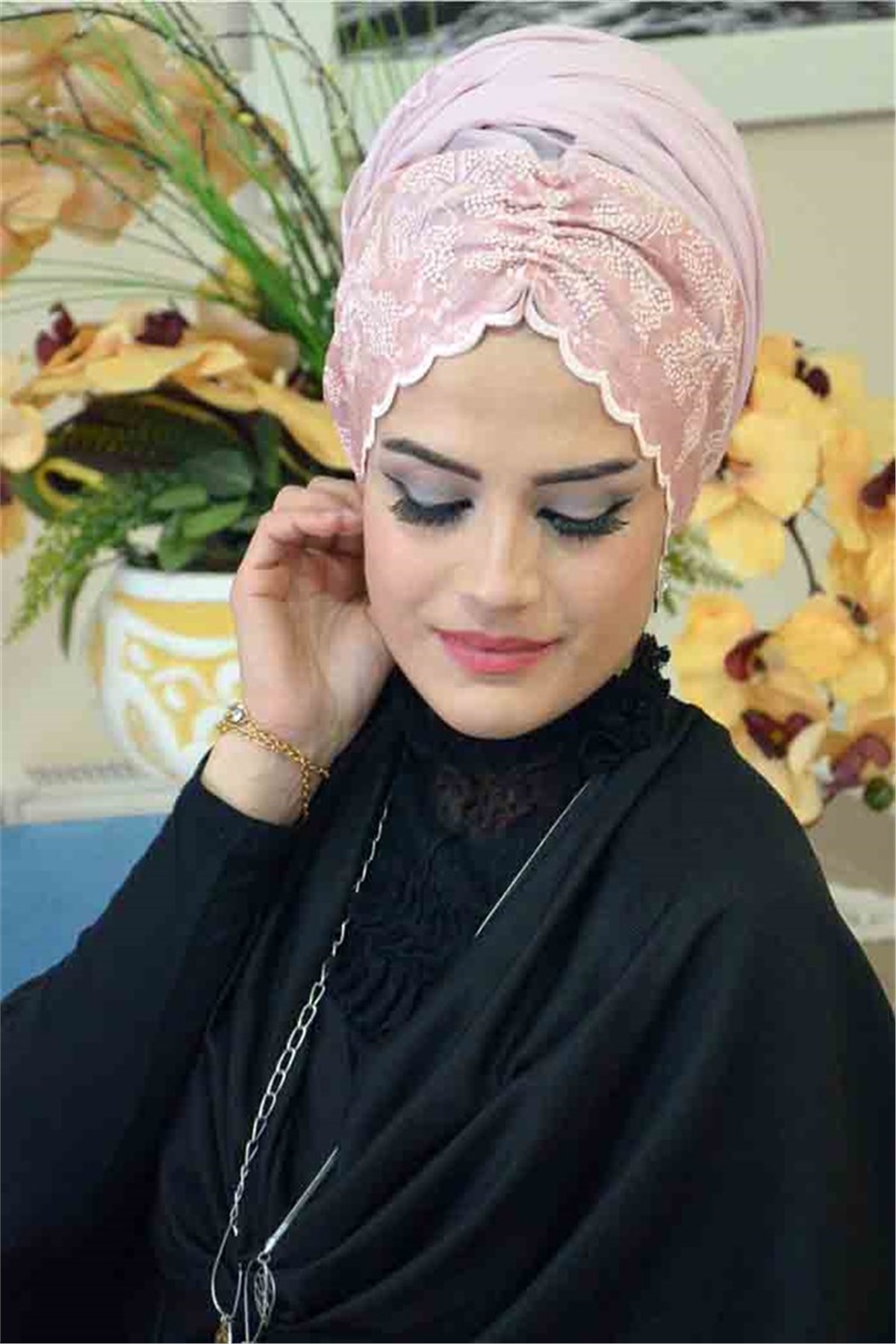 Büzgülü Pudra Bandana Pratik Şal BND6041