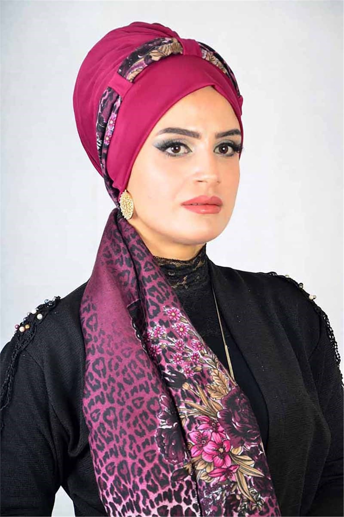 Çiçekli Vişne Şal Bone t13940