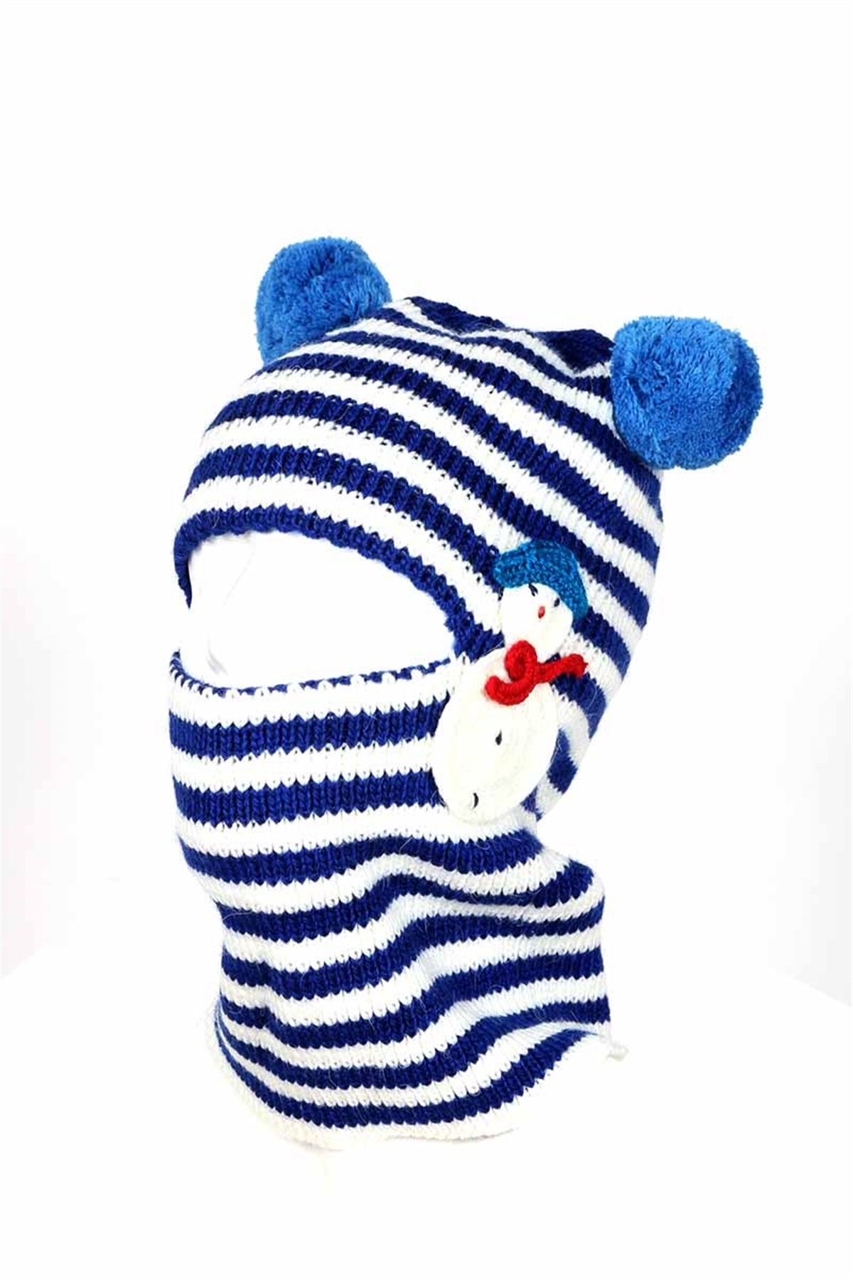 Çift Ponponlu Kız Çocuk Kar Maskesi frm22 - 5, 13 Yaş Arası 