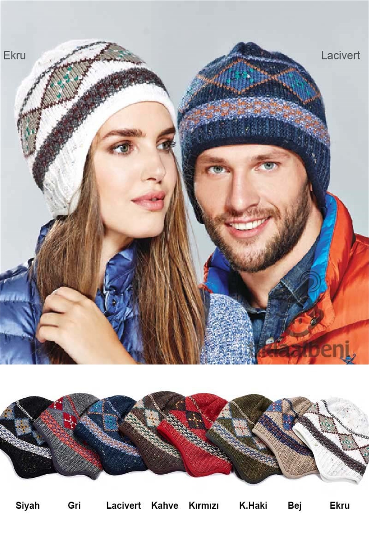 İçi Polar Unisex Kulaklı Bere - Fonem 1385