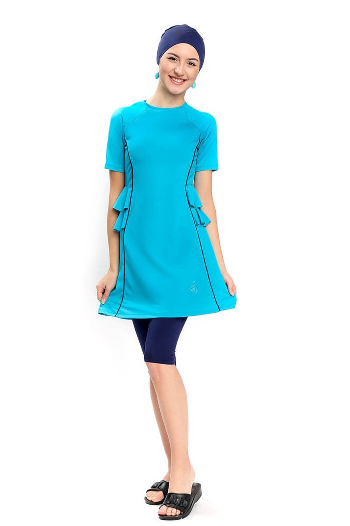 Deniz Kızı 14 - 16 Yaş Yarım Kapalı Mayo 190621 Turkuaz