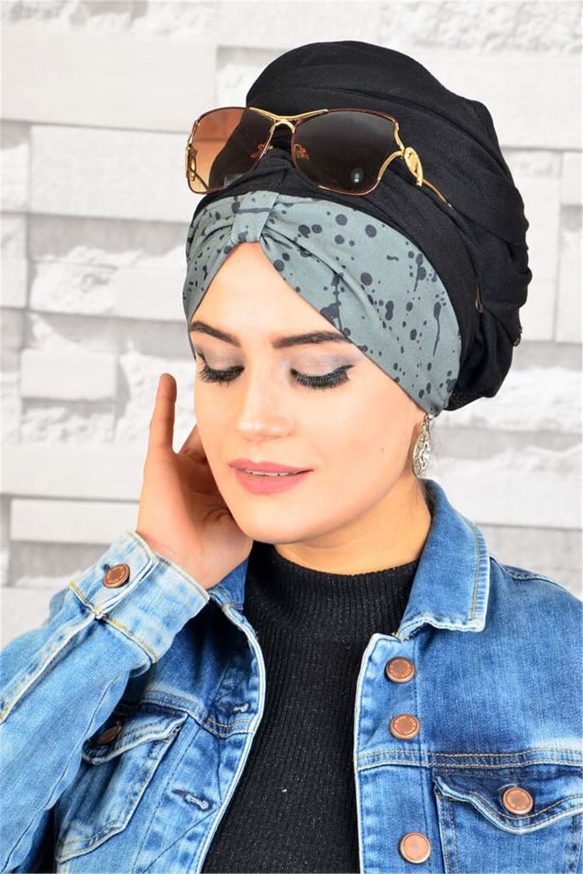 Desenli Bandana Pratik Hazır Şal BND073
