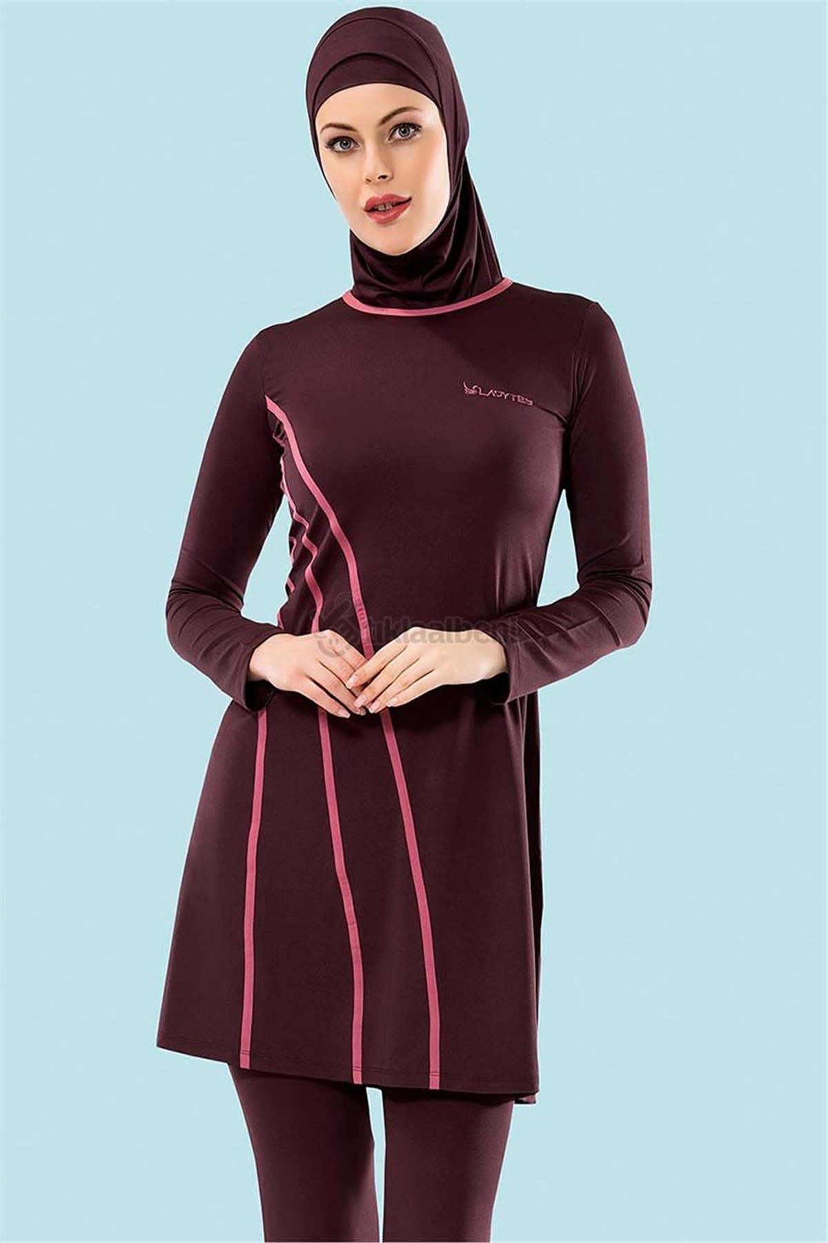 Düz Uzun Kol Tam Tesettür Mayo Ladytes 70820 Siyah