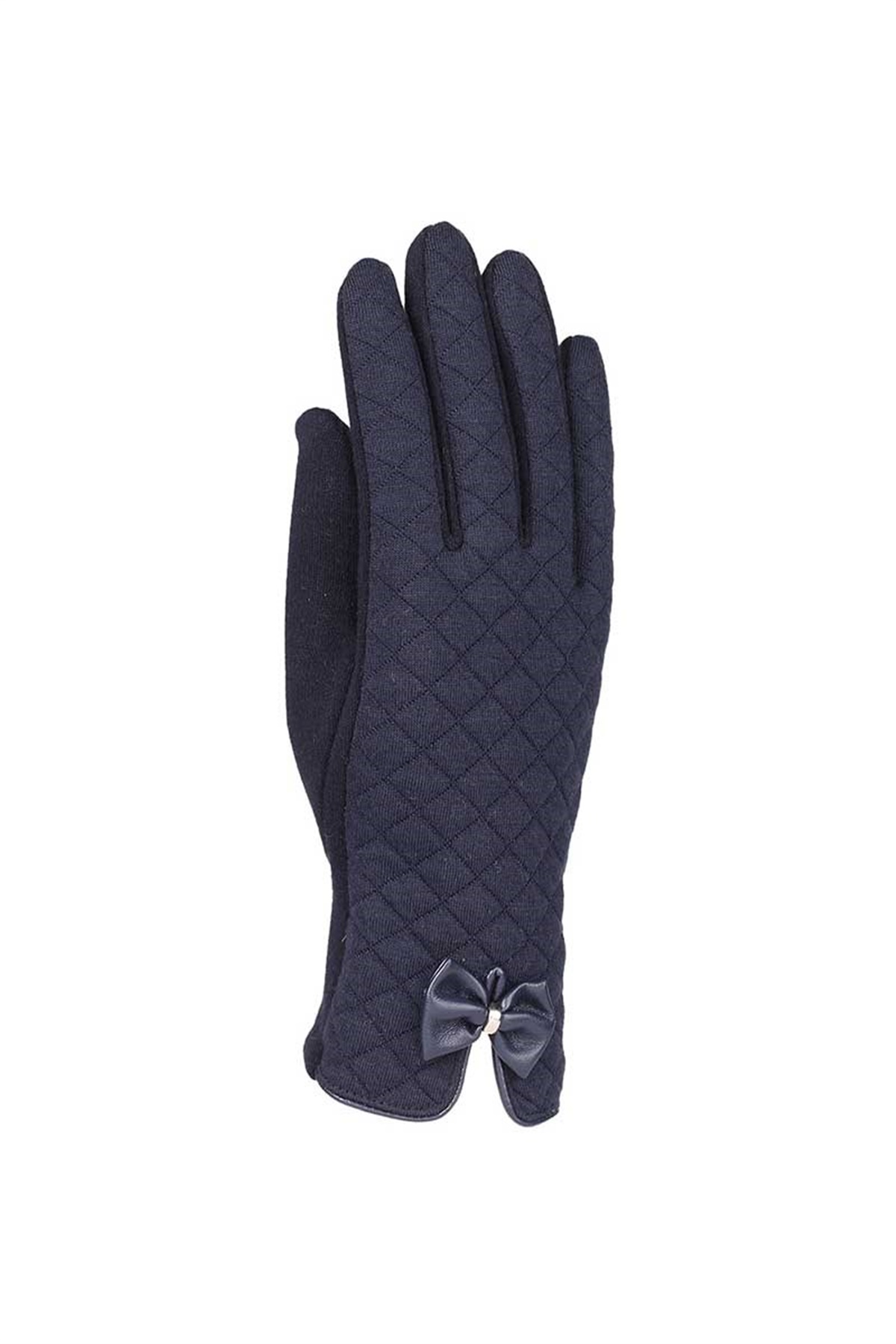 Ekose Tarz Kadın Eldiven 82301-4 - Lacivert