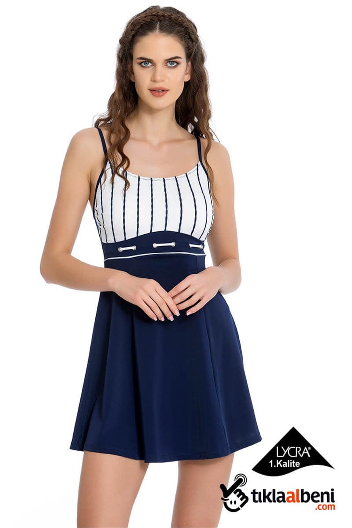 Elbise Mayo İp Askılı Marin Armes 227806 -  Krem Lacivert