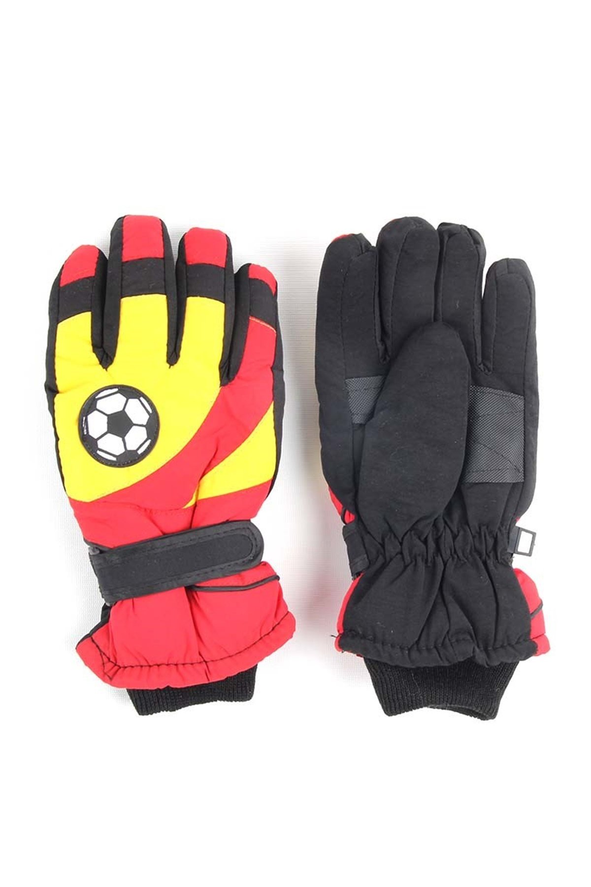 Erkek Çocuk Sarı Kırmızı Kar Eldiveni